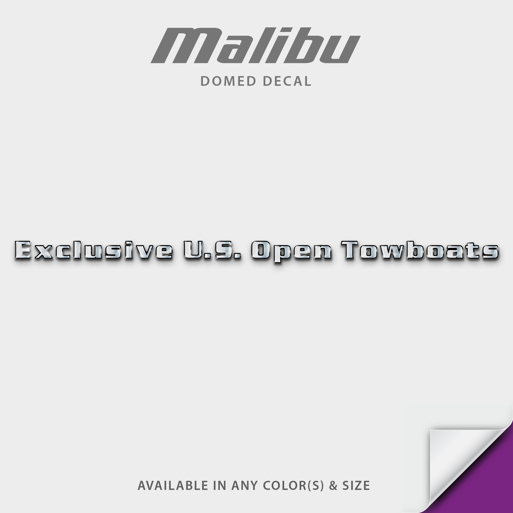 2000-2001 Malibu Exclusive U.S. Open Towboats Domed Boat Decal