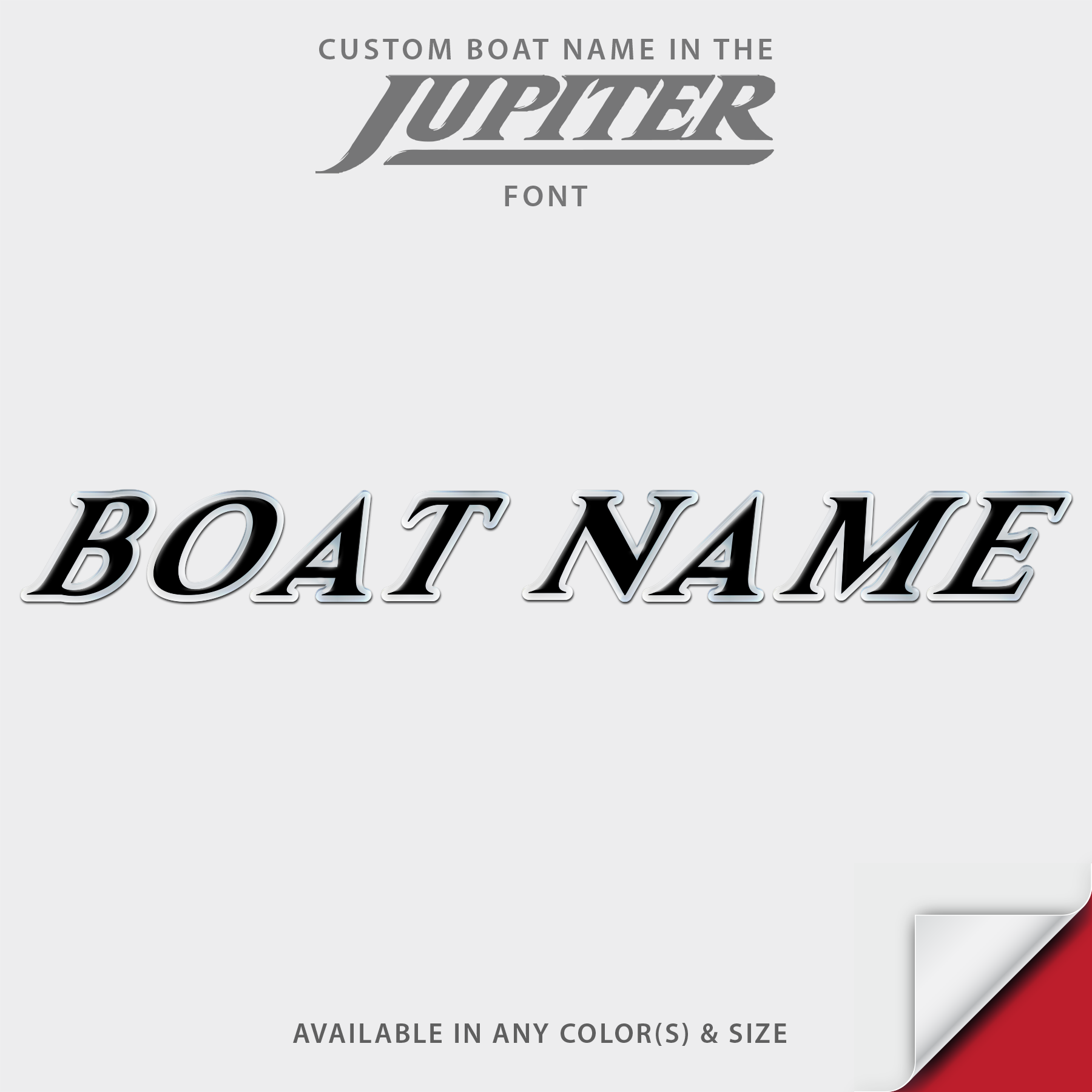 Jupiter Boats Domed Boat Name