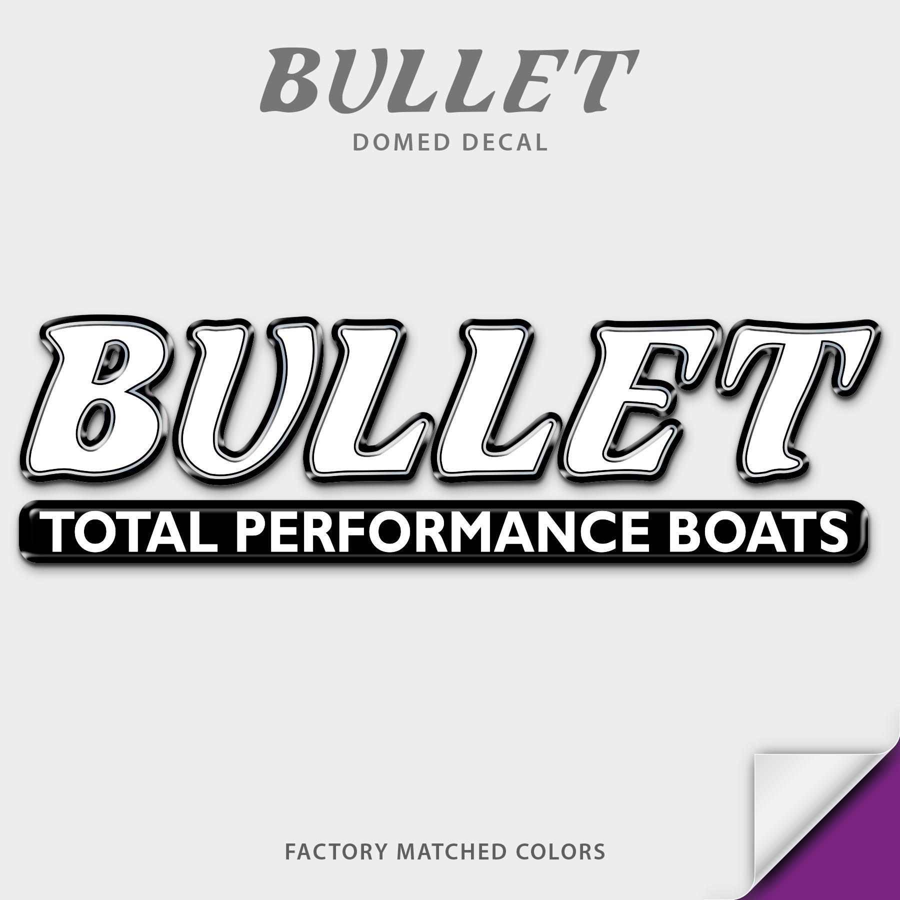 Bullet Boats Domed Accessory Decal