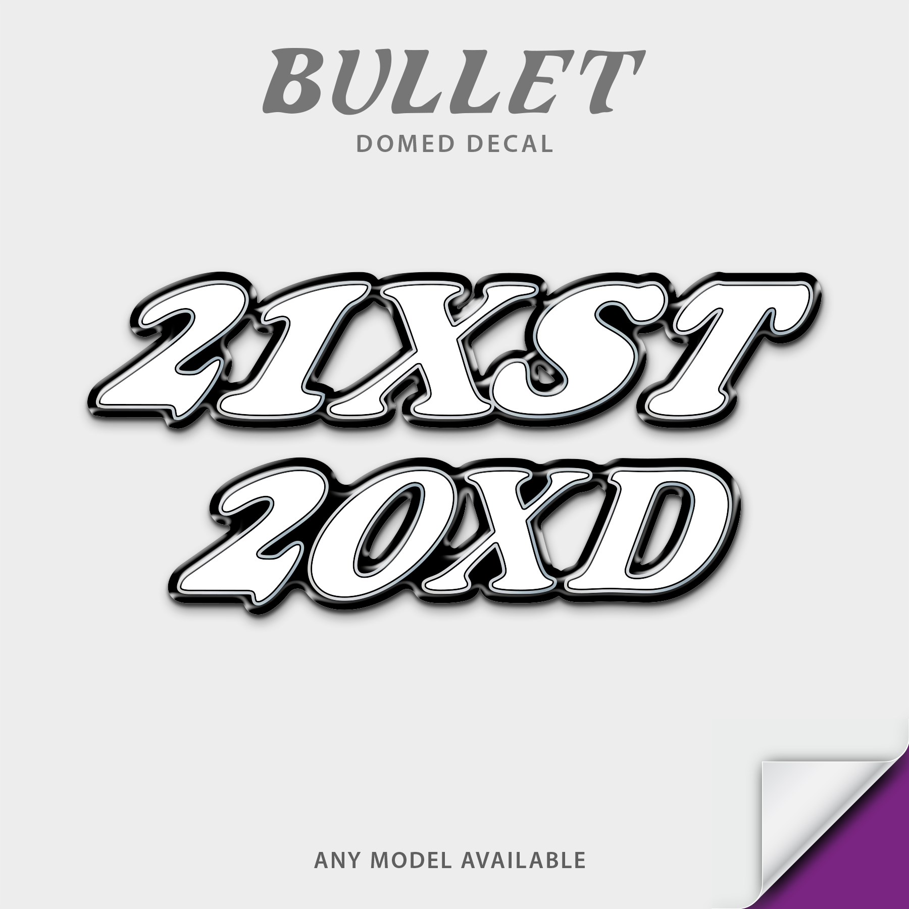 Bullet Boats Model Number Domed Boat Decal