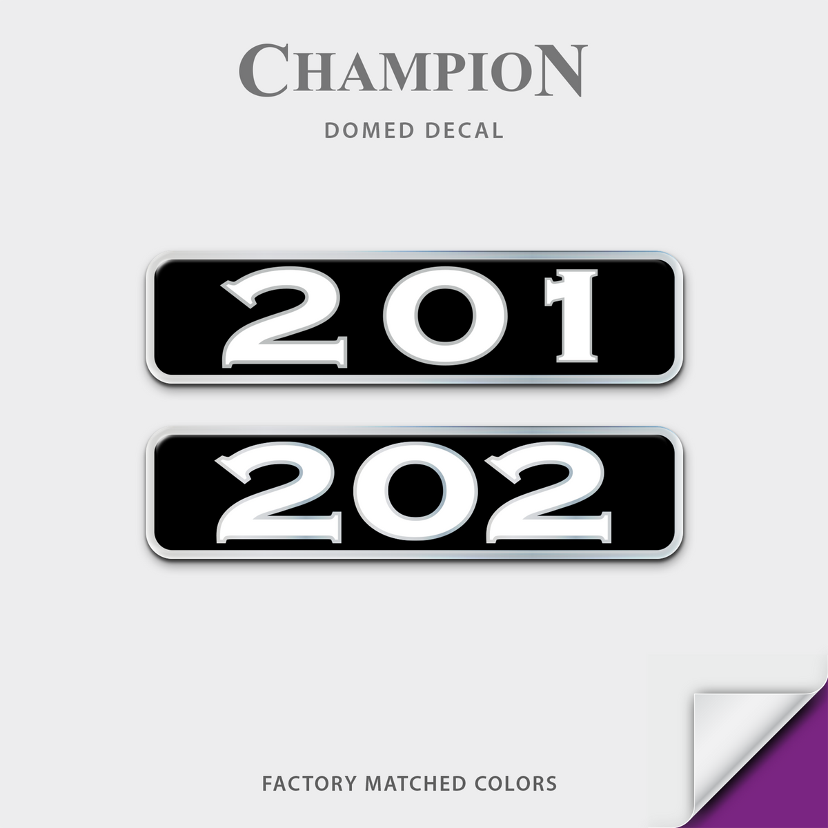 Champion Boat Model Domed Decal, any number