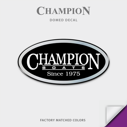 Champion Oval Domed Boat Decal