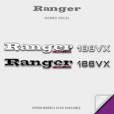 1996-2014 Ranger Boat Model Domed Decal, any number