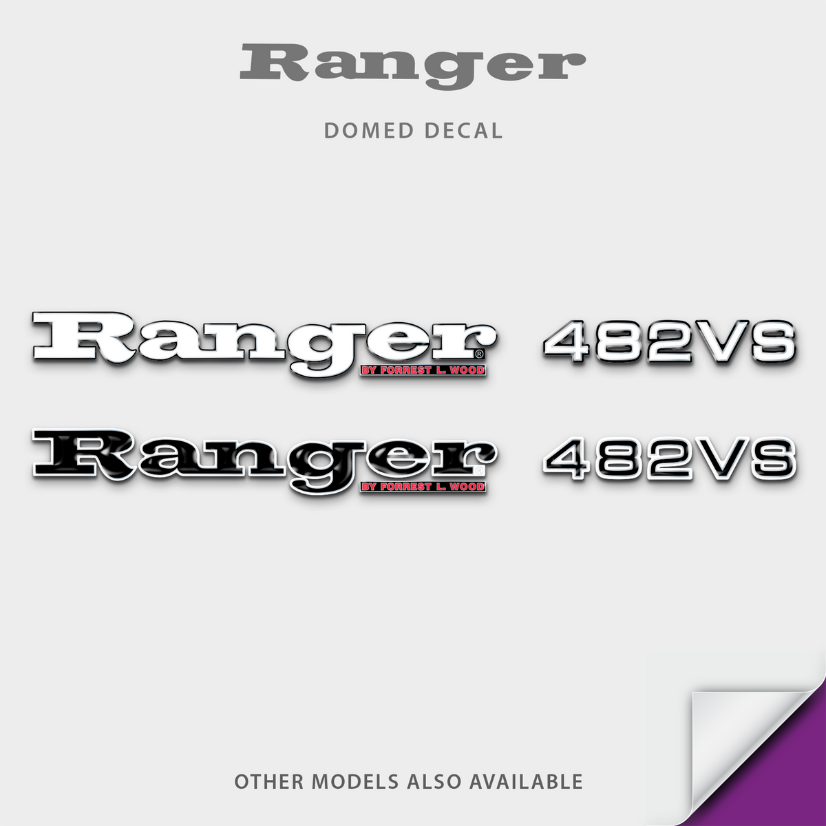 1996-2014 Ranger Boat Model Domed Decal, any number