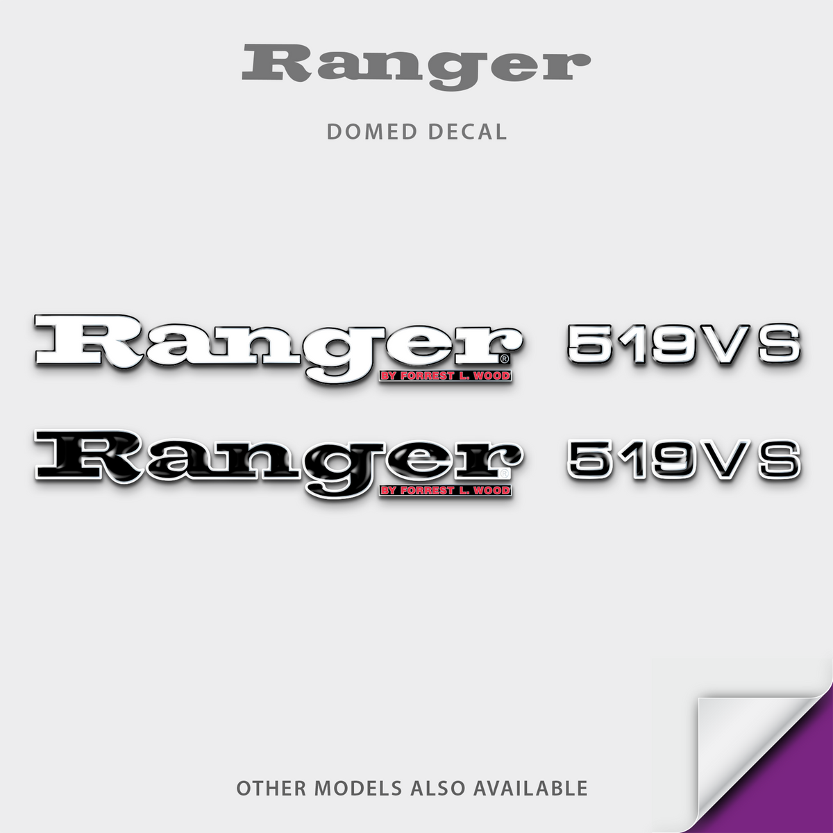 1996-2014 Ranger Boat Model Domed Decal, any number