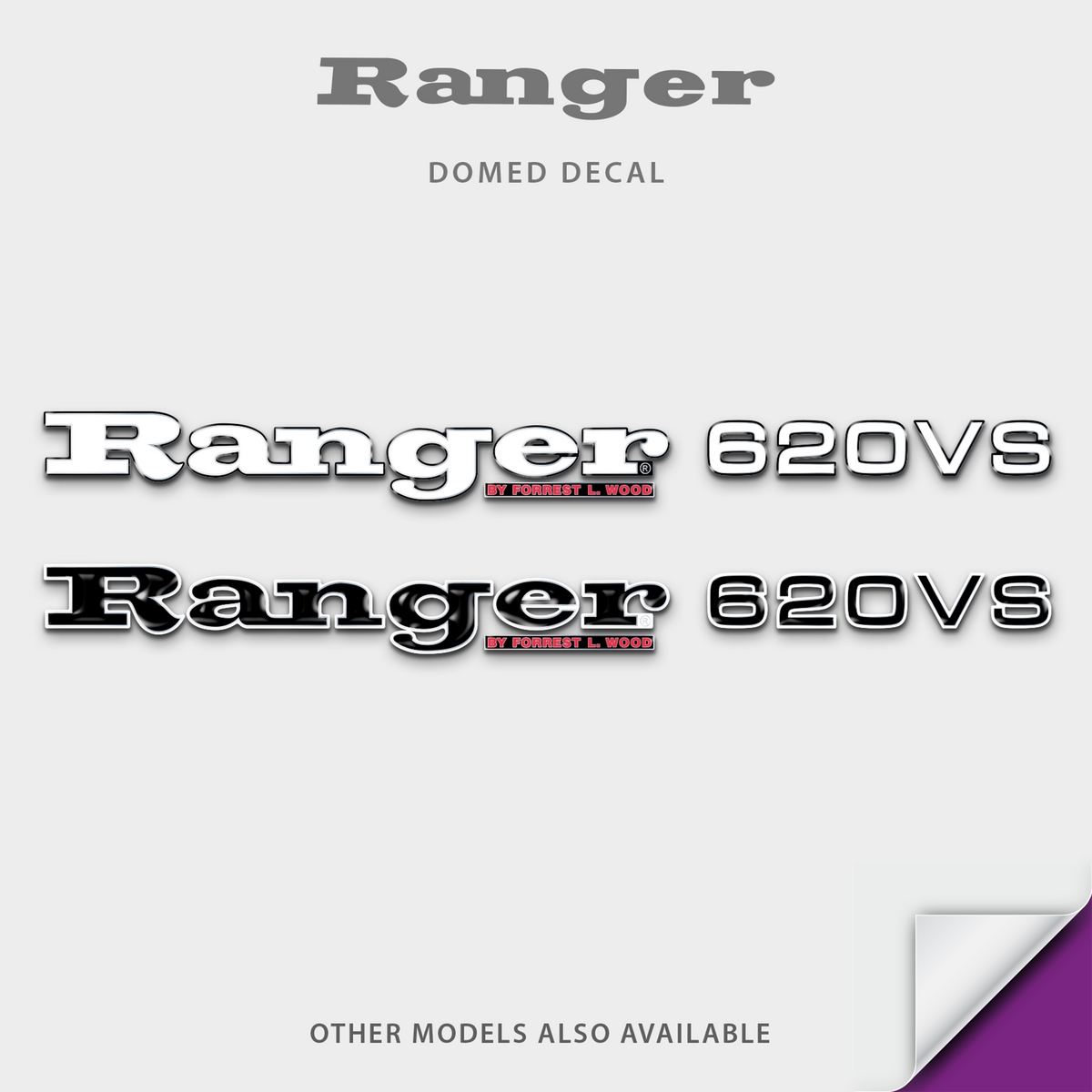 1996-2014 Ranger Boat Model Domed Decal, any number