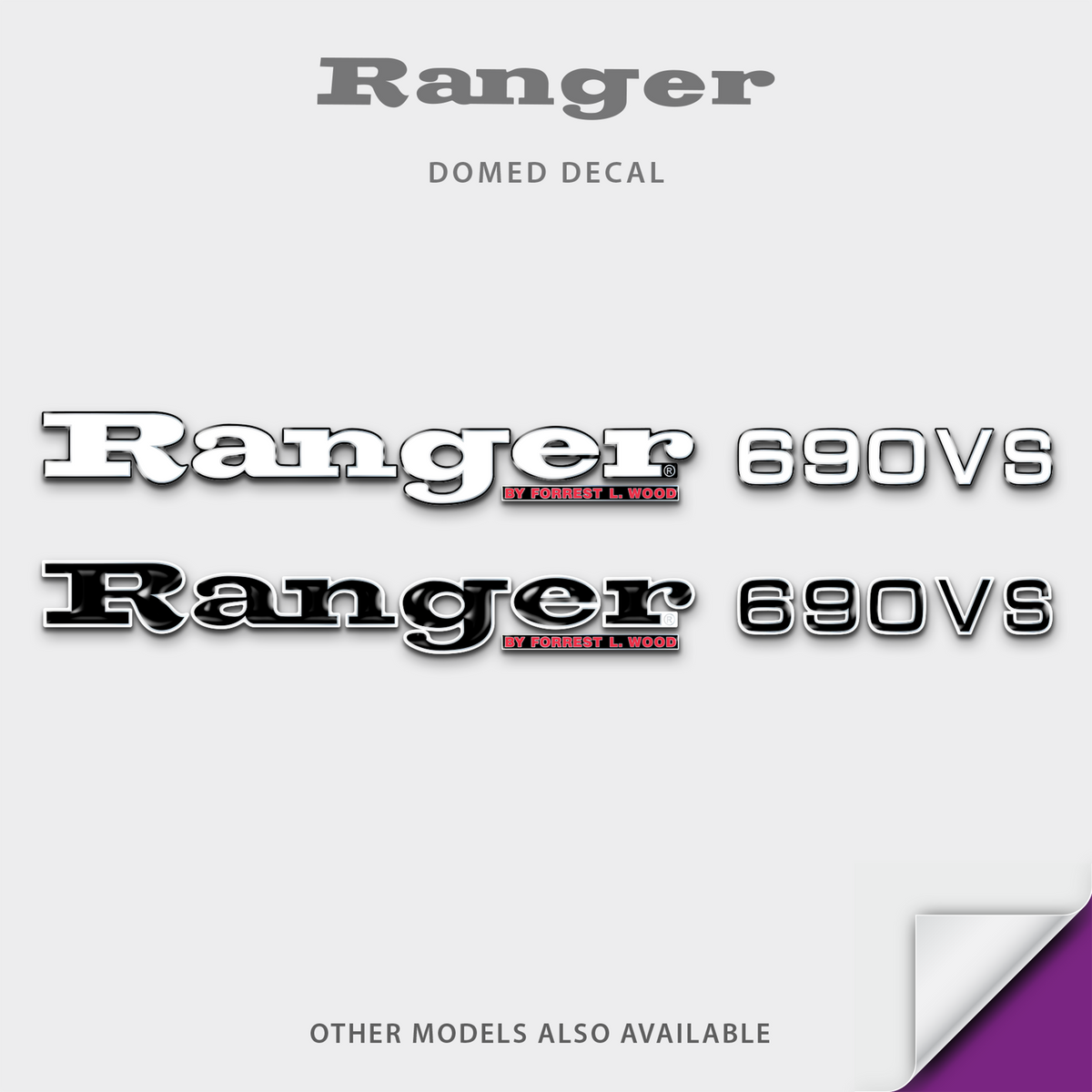 1996-2014 Ranger Boat Model Domed Decal, any number