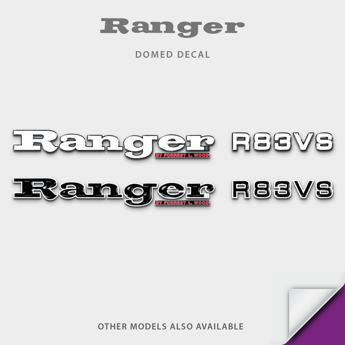 1996-2014 Ranger Boat Model Domed Decal, any number