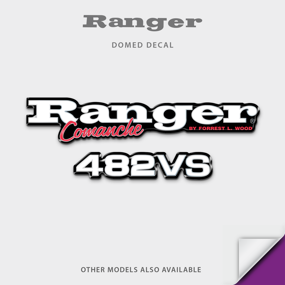 1995-1997 Ranger Comanche Boat Model Domed Decal, any number