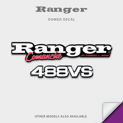 1995-1997 Ranger Comanche Boat Model Domed Decal, any number