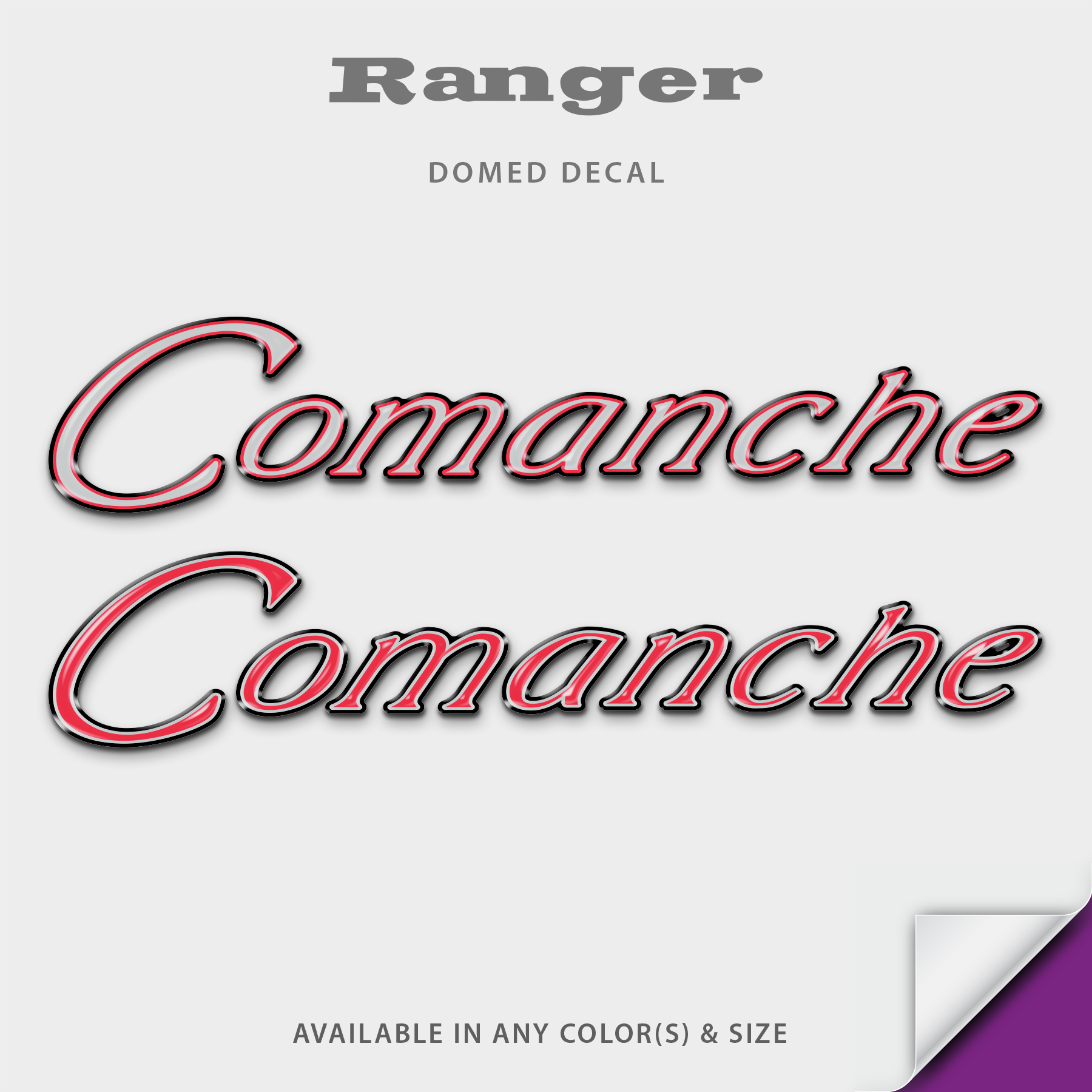 Ranger Boats Comanche Domed Decal v1