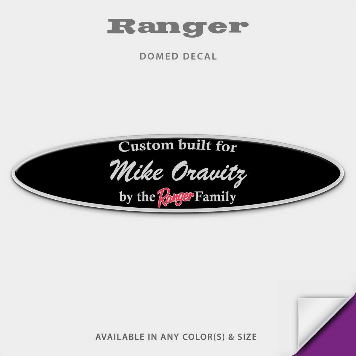 Ranger Boats 'Custom Built for' Domed Decal – Domed Numbers