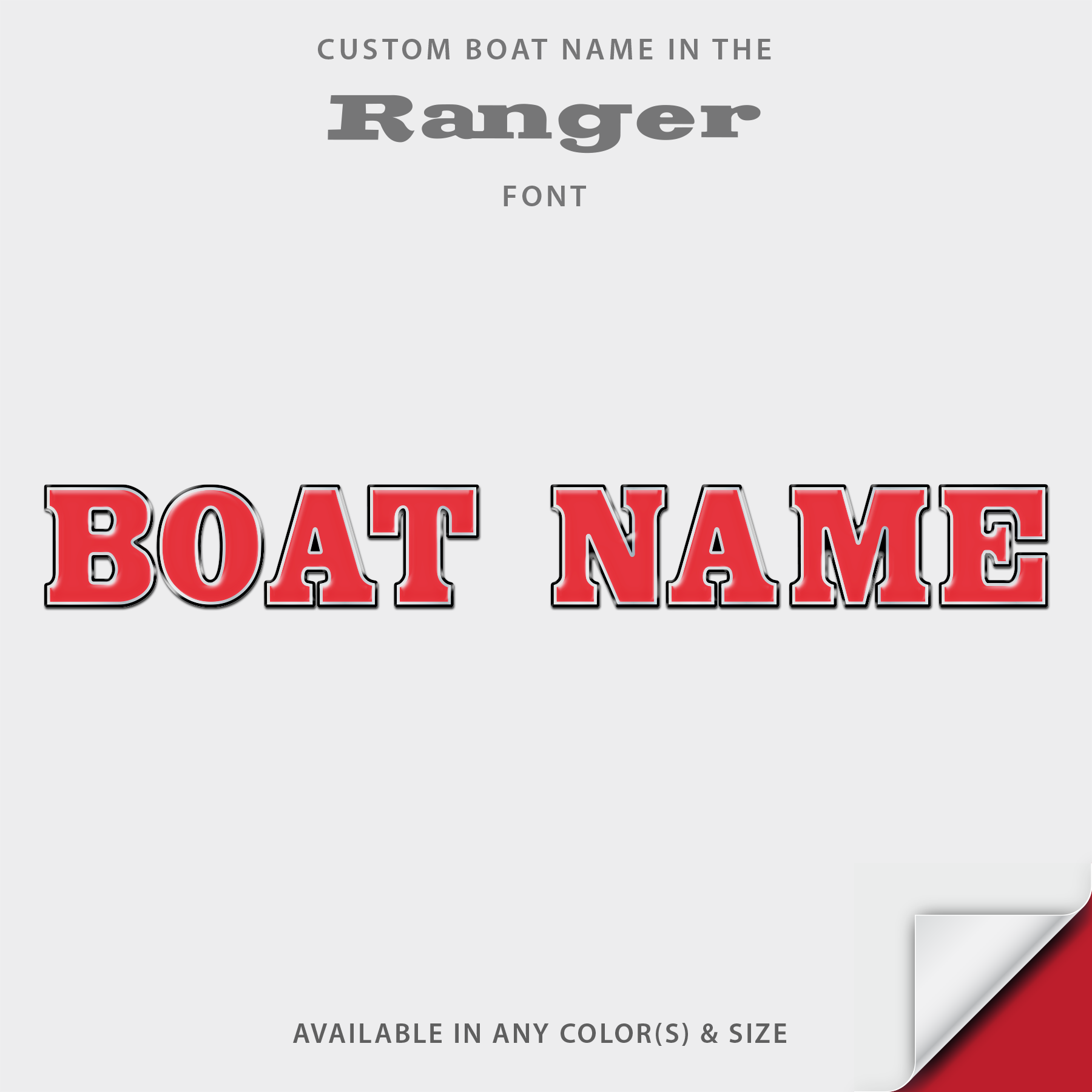 Ranger Boats Domed Boat Name