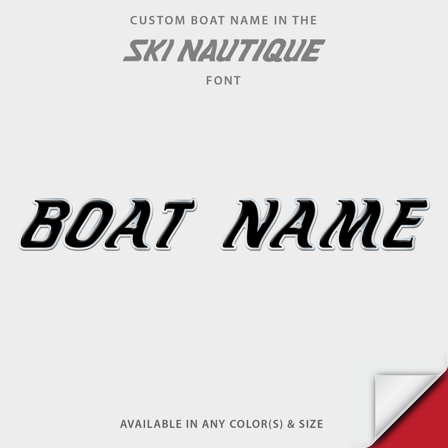 1980-2001 Nautique Ski Domed Boat Name