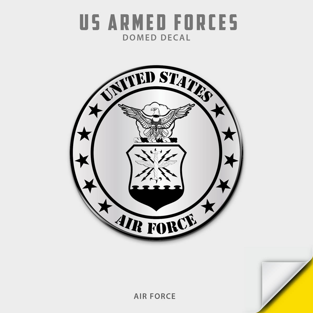 US Armed Forces Domed Decal
