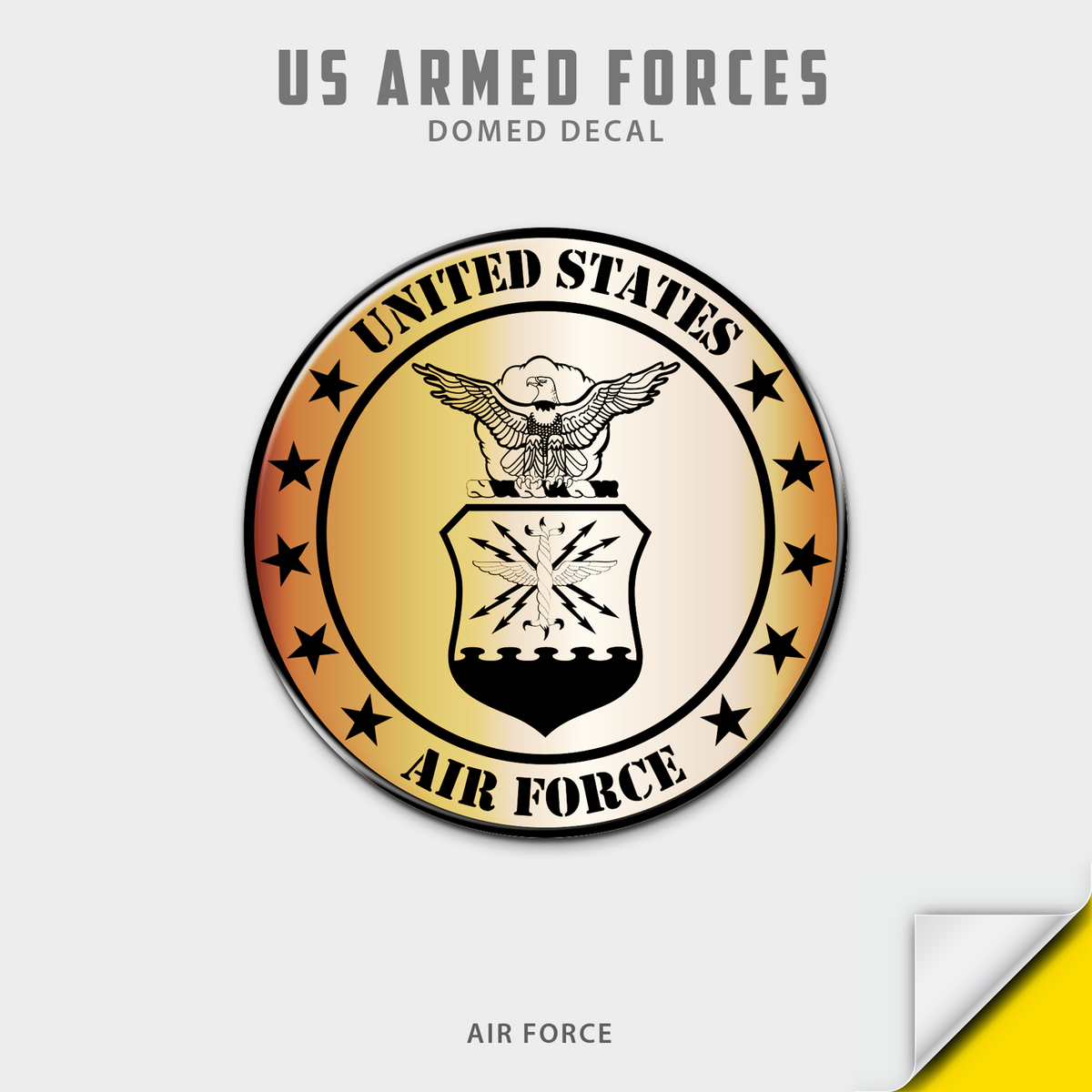US Armed Forces Domed Decal