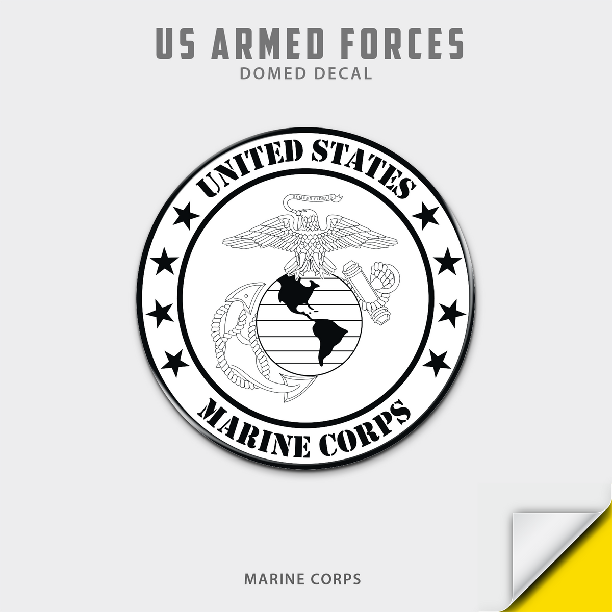 US Armed Forces Domed Decal