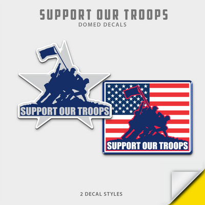 US Support Our Troops Domed Decals