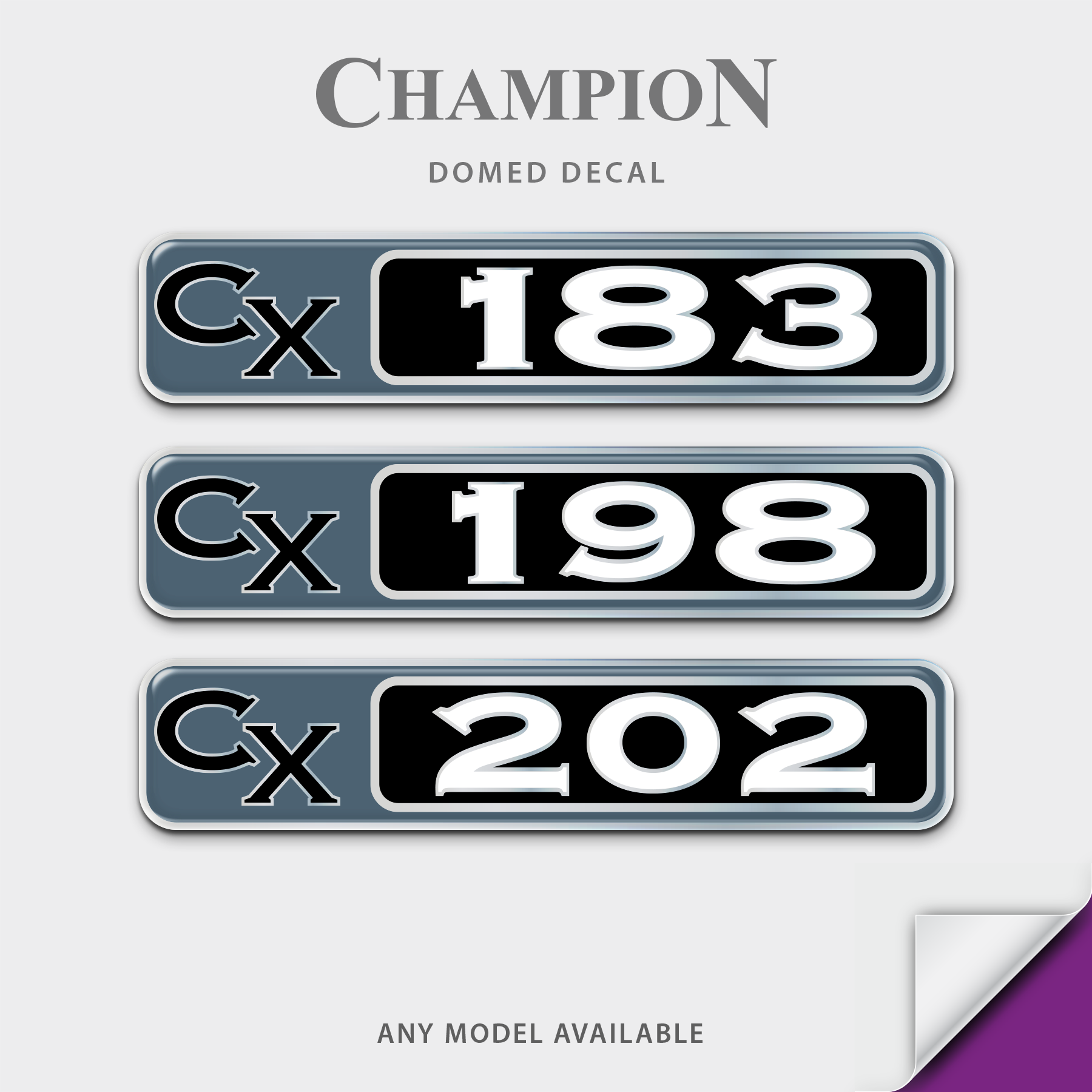 Champion Boats CX Model Domed Boat Decal