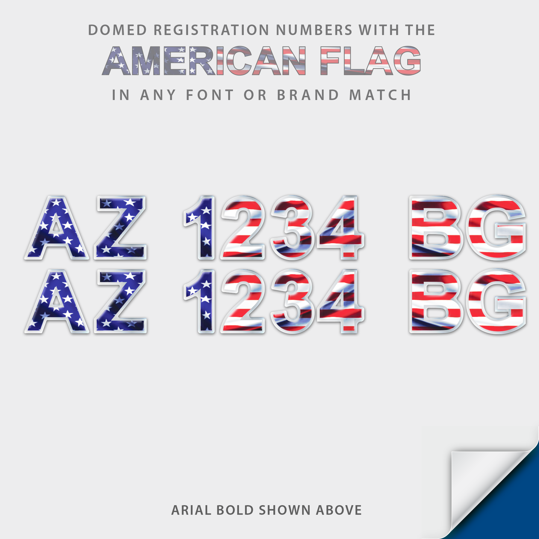 USA Flag Domed Registration