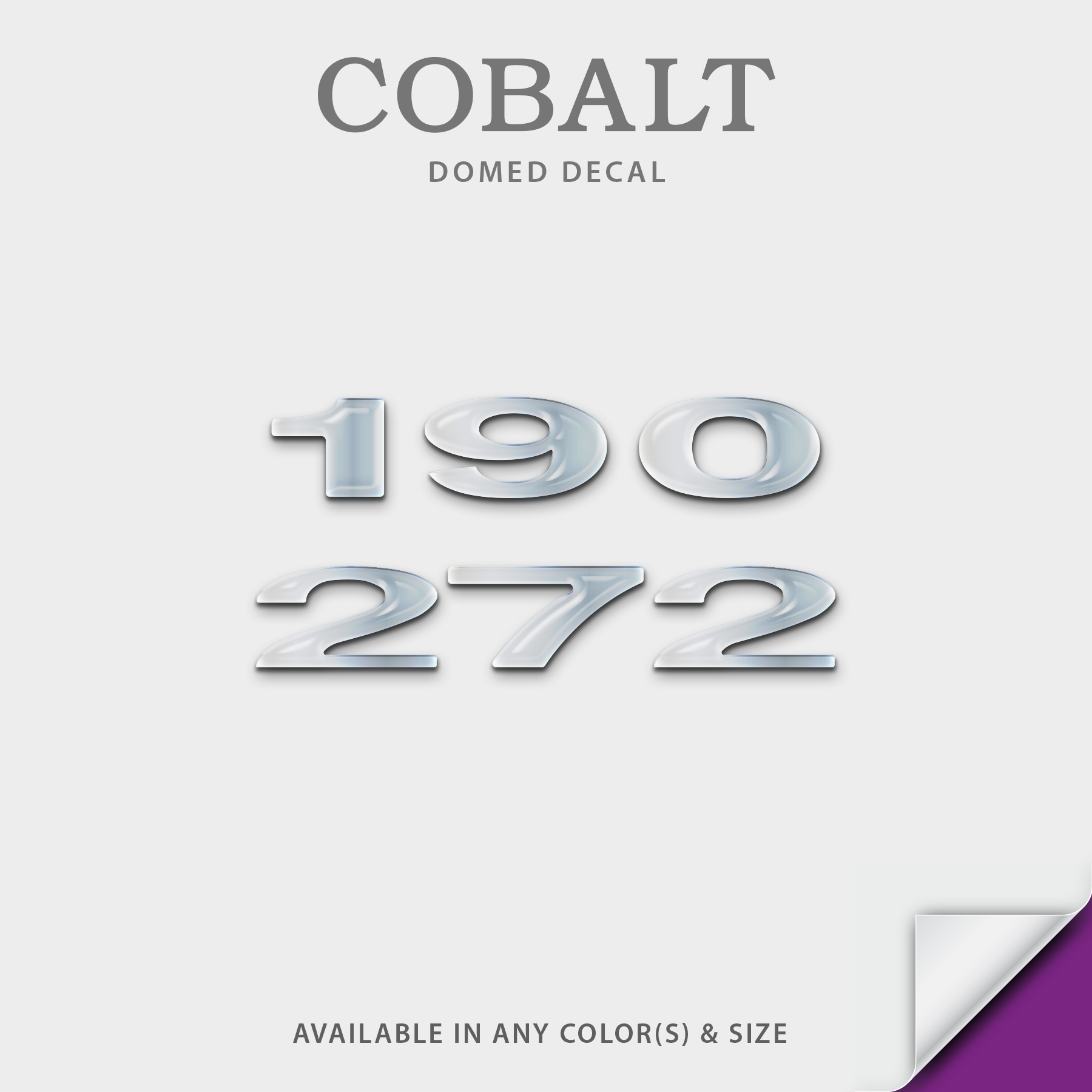 Cobalt Model Number Domed Boat Decal