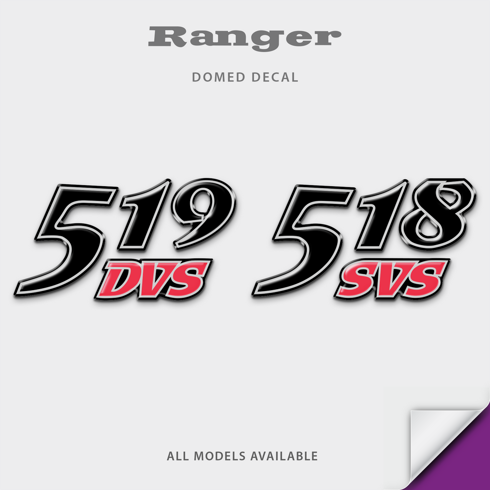 1997-1998 Ranger 'DVS/SVS Model Number' Domed Boat Decal – Domed Numbers