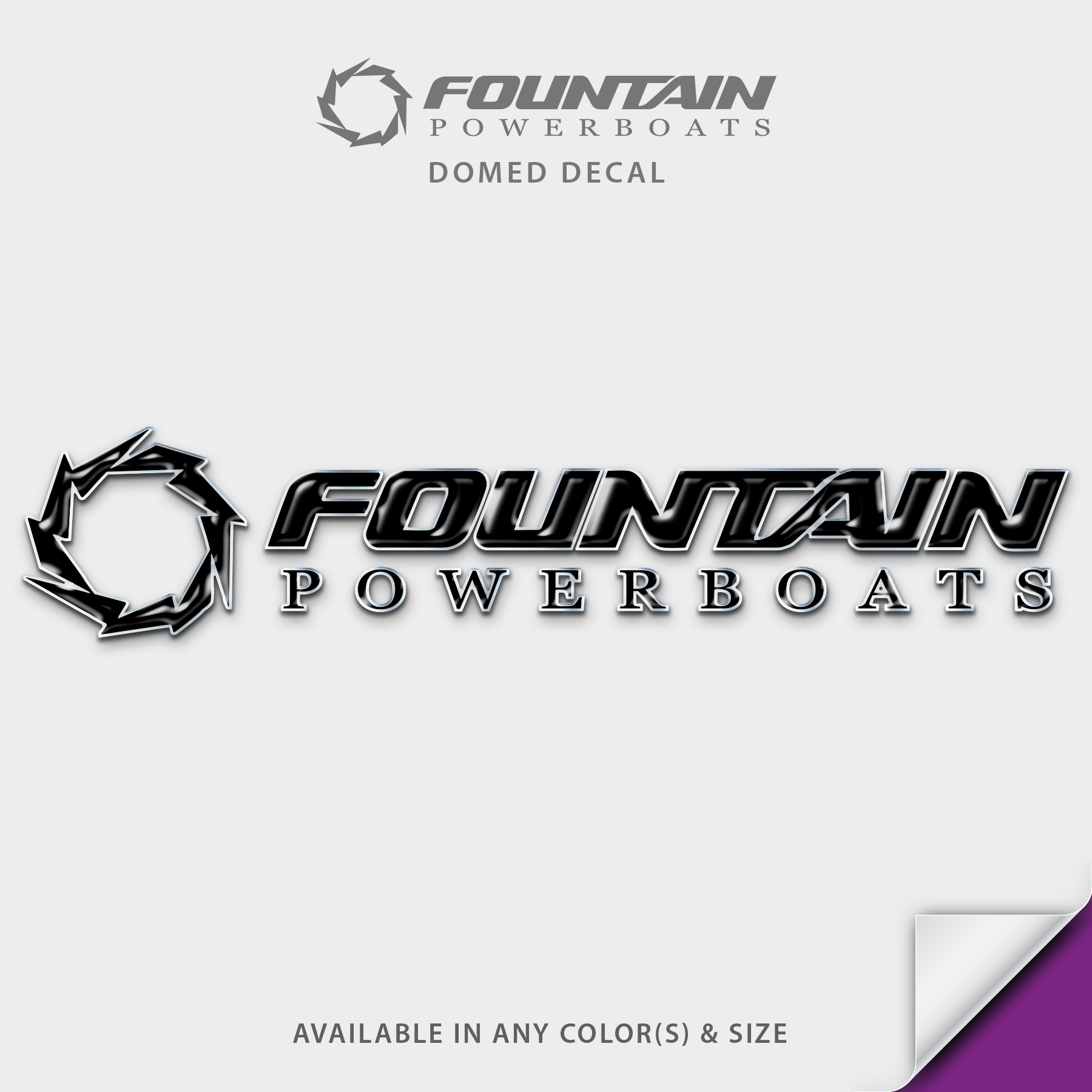 Fountain Powerboats Domed Accessory Decal