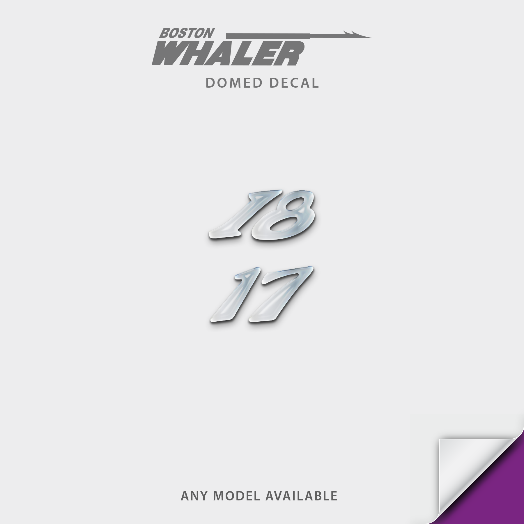 Boston Whaler Model Number Domed Boat Decal