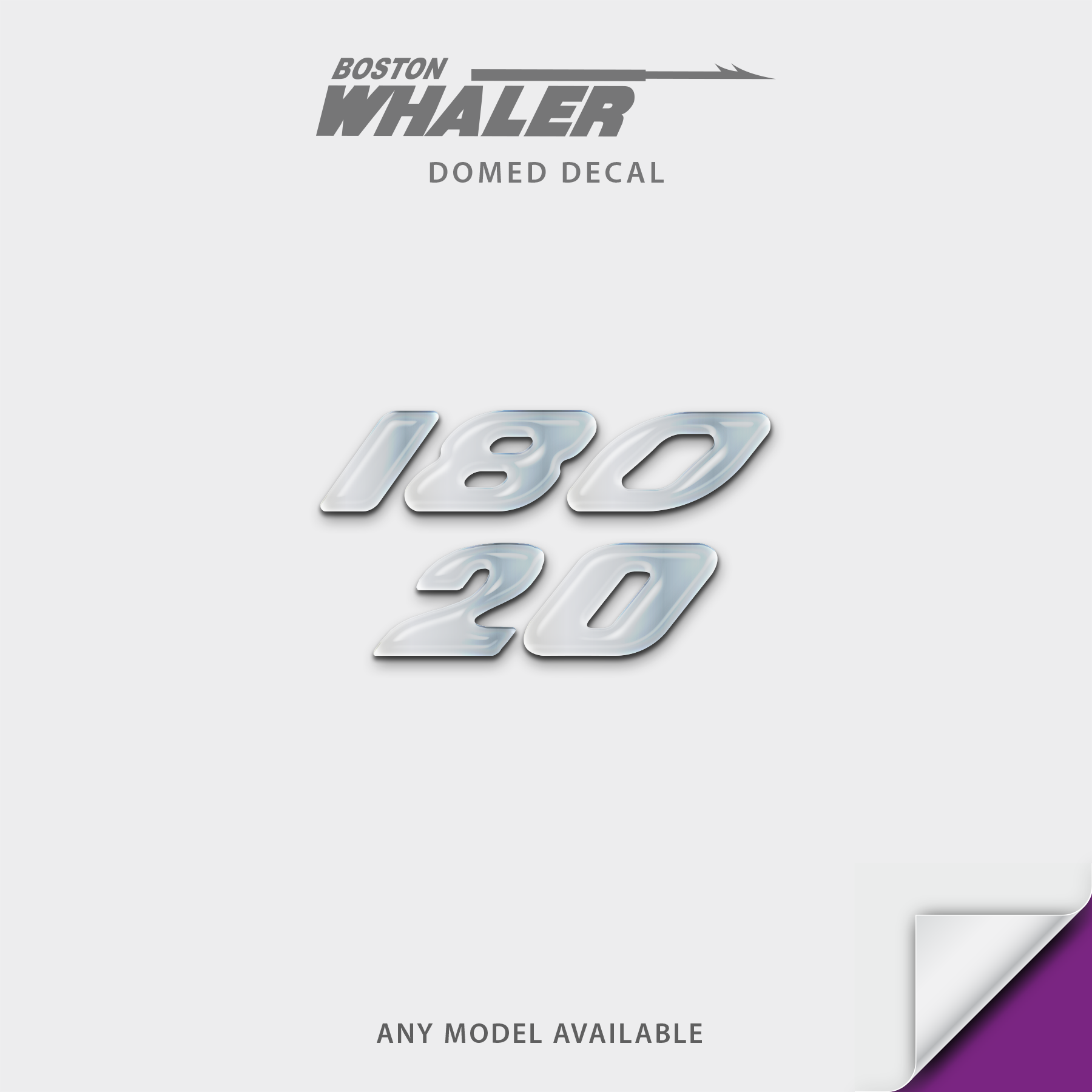 Boston Whaler Model Number Domed Boat Decal