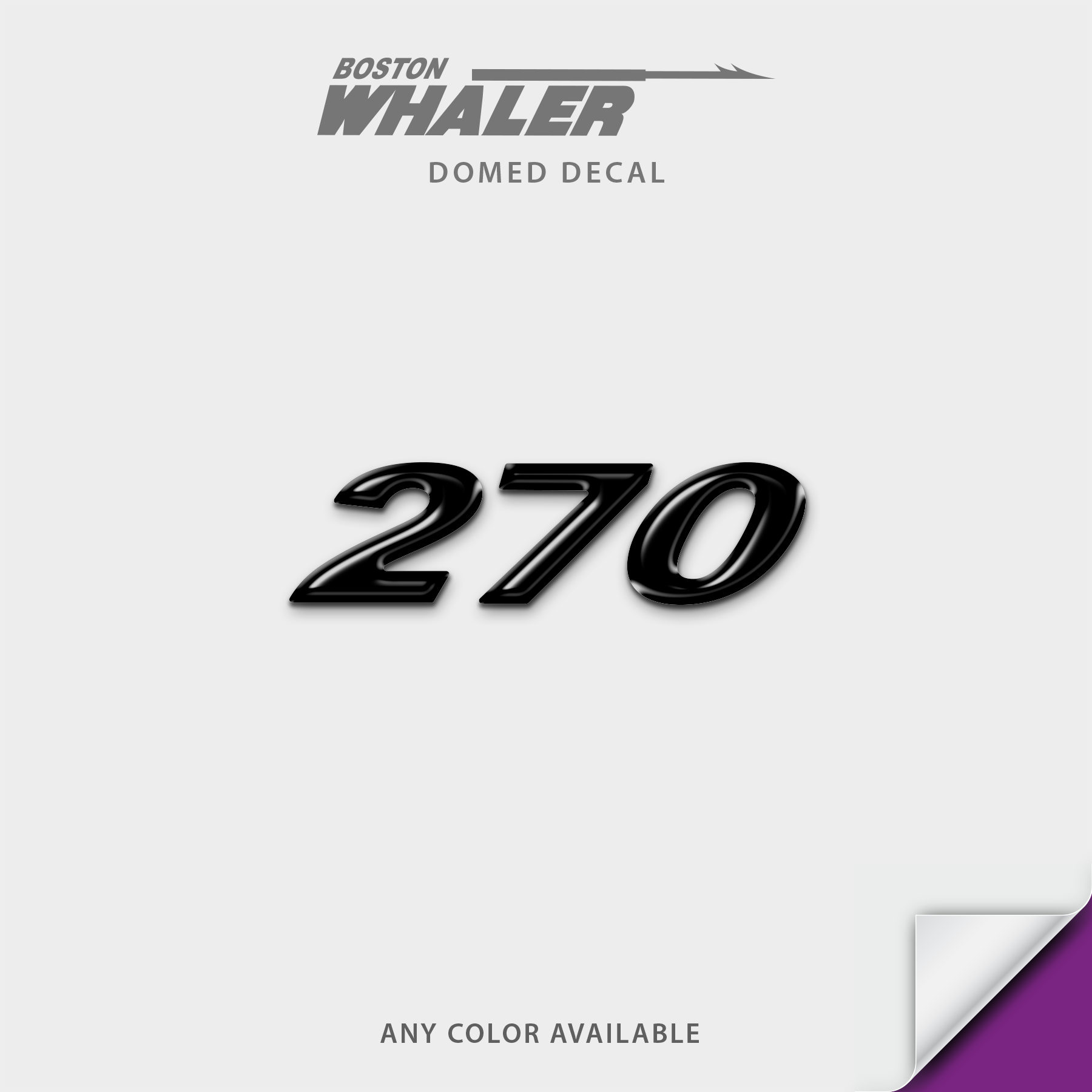 Boston Whaler Model Number Domed Boat Decal