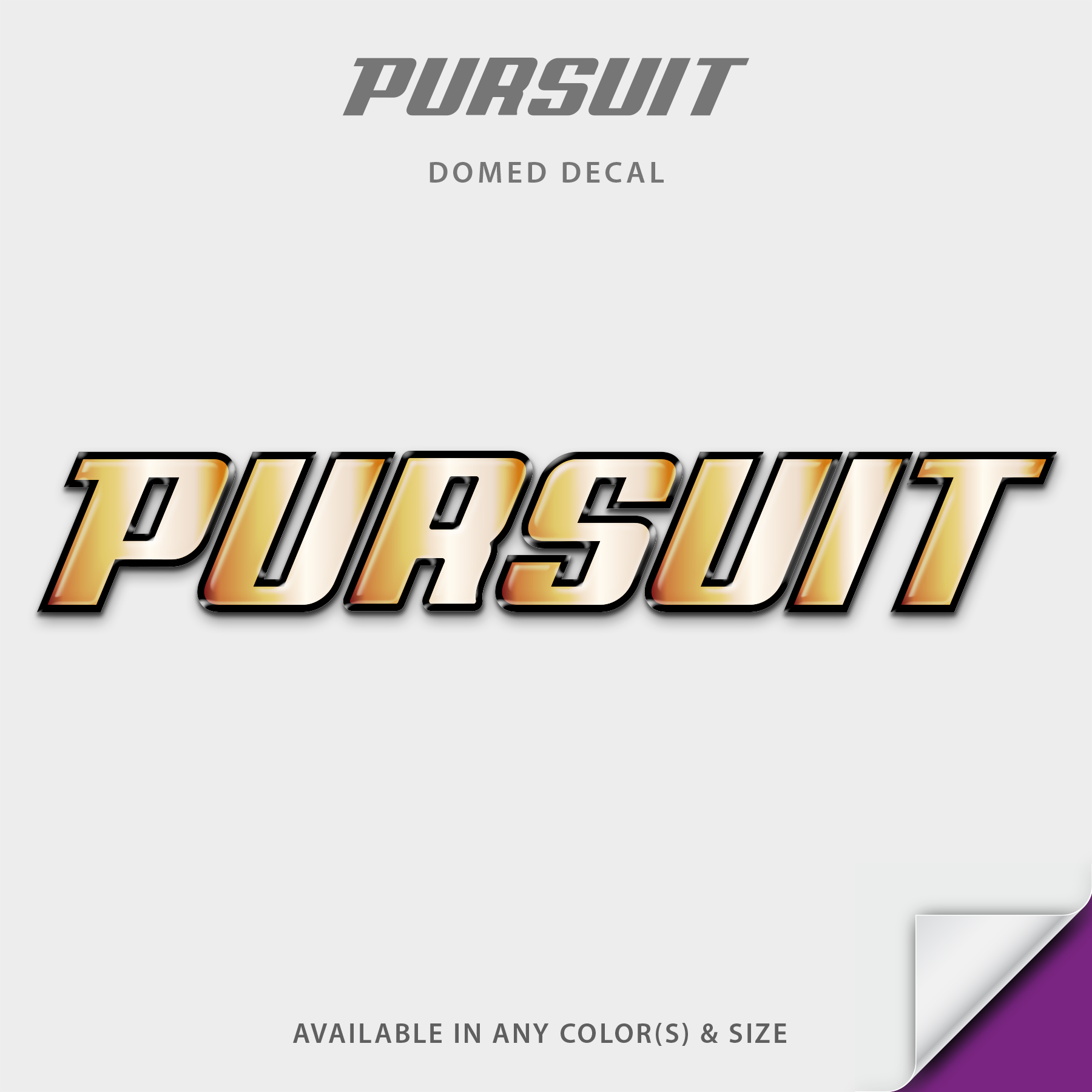 Pursuit Boats Domed Boat Decal