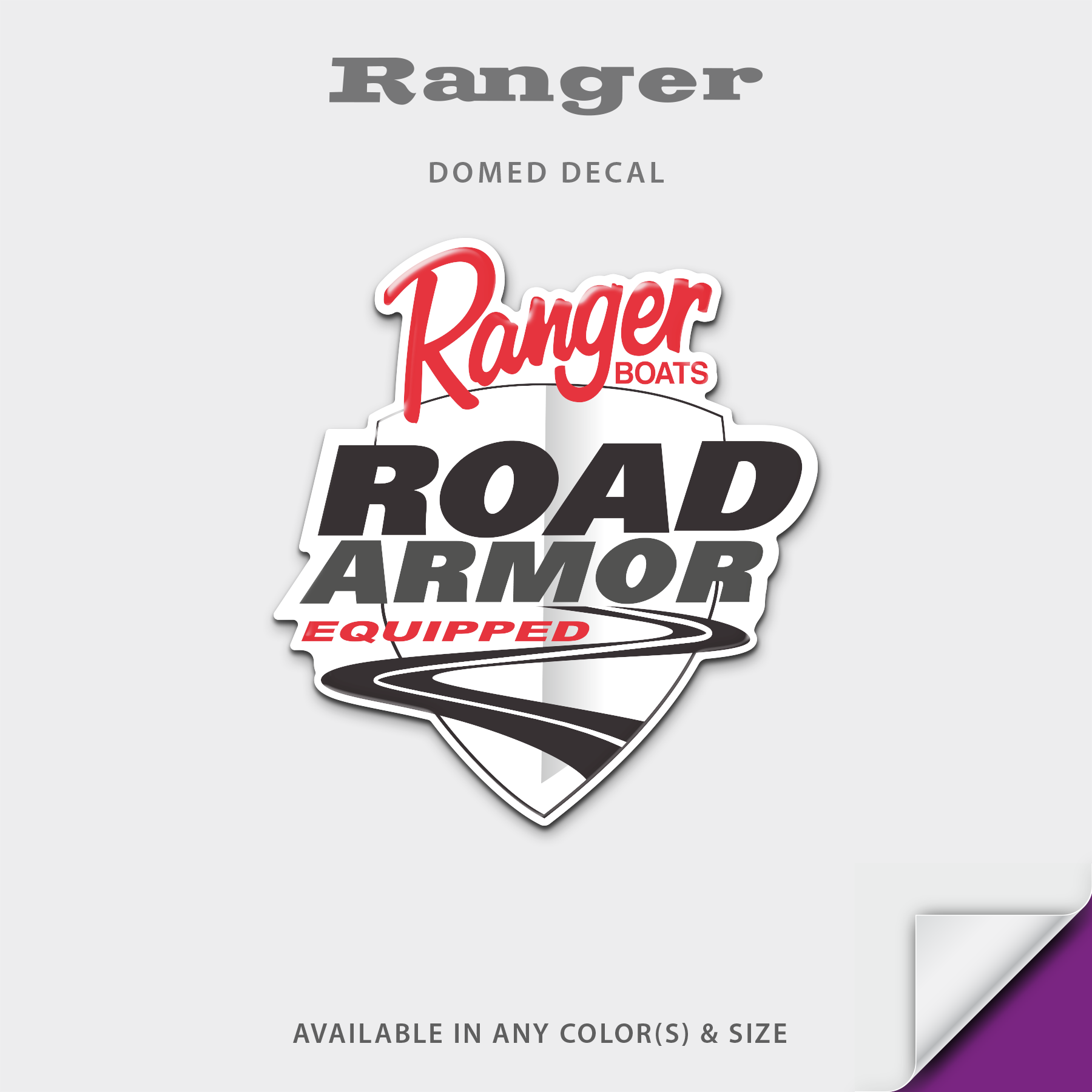 Ranger Boats Road Armor Domed Decal