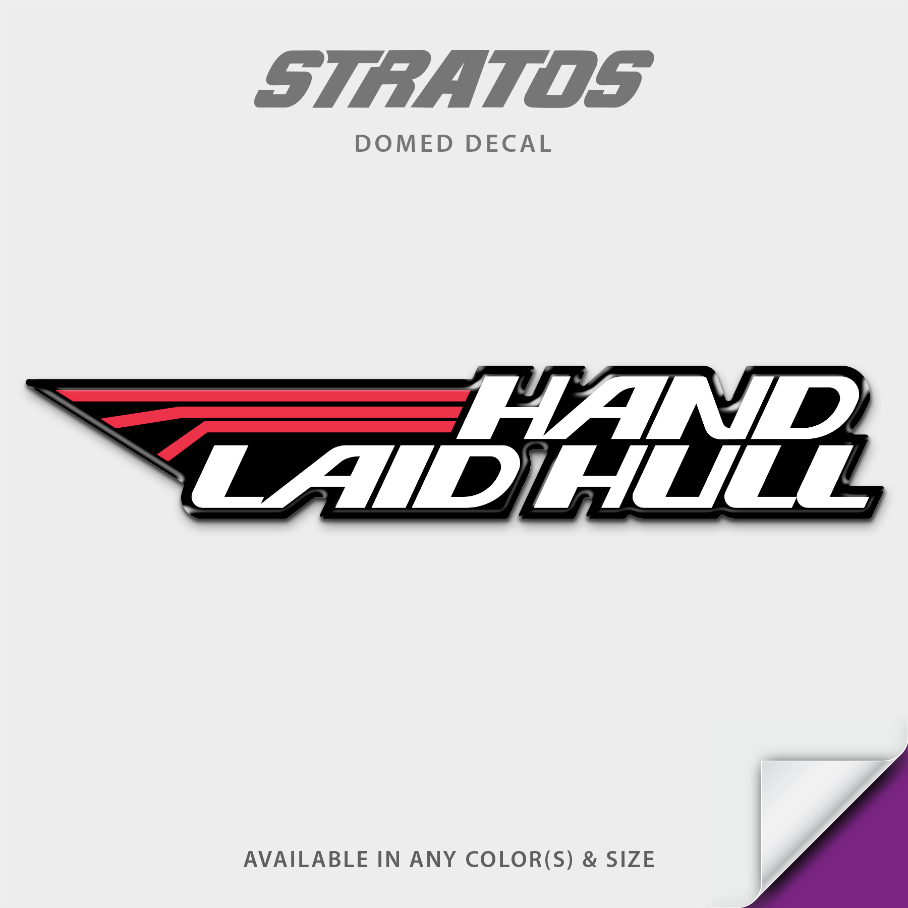 Stratos Hand Laid Hull Domed Boat Decal
