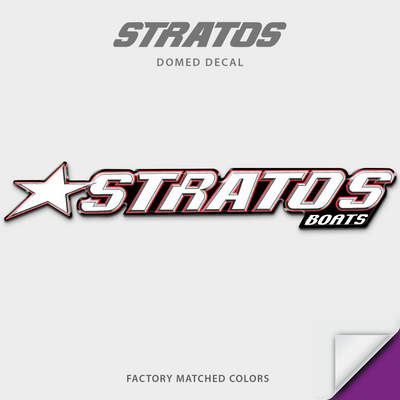 Stratos Boats replacement decal by Domed Numbers