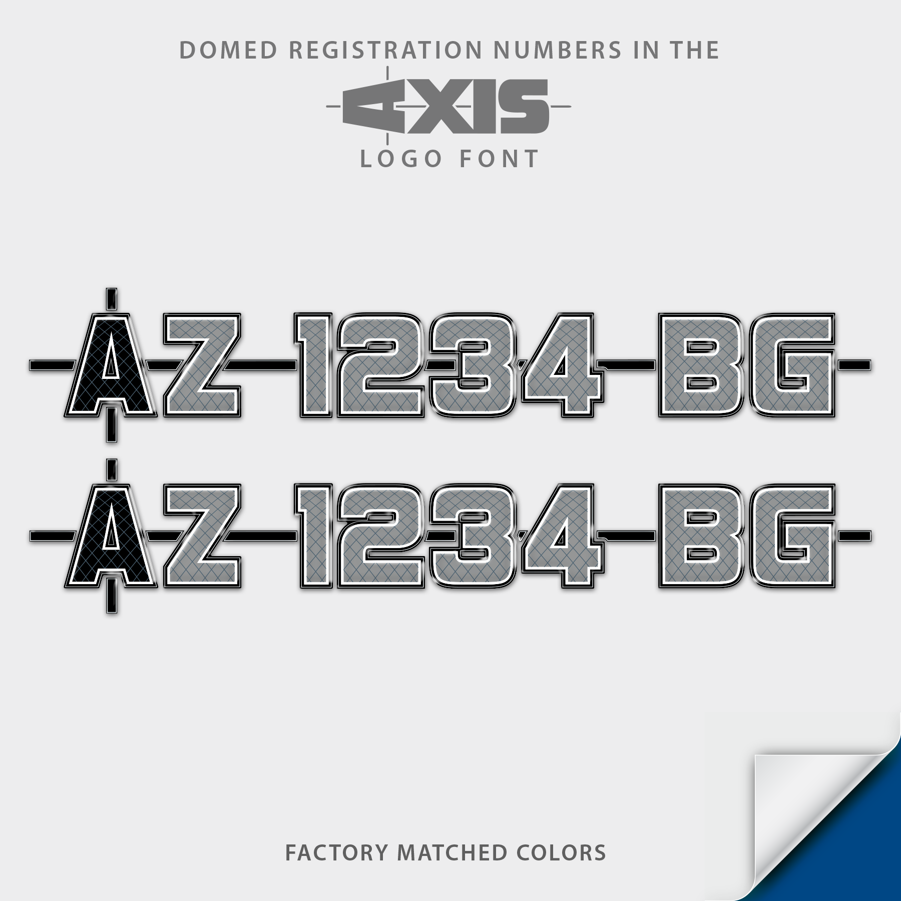 2020-2024 Axis Domed Registration, Factory Decal Matched Colors