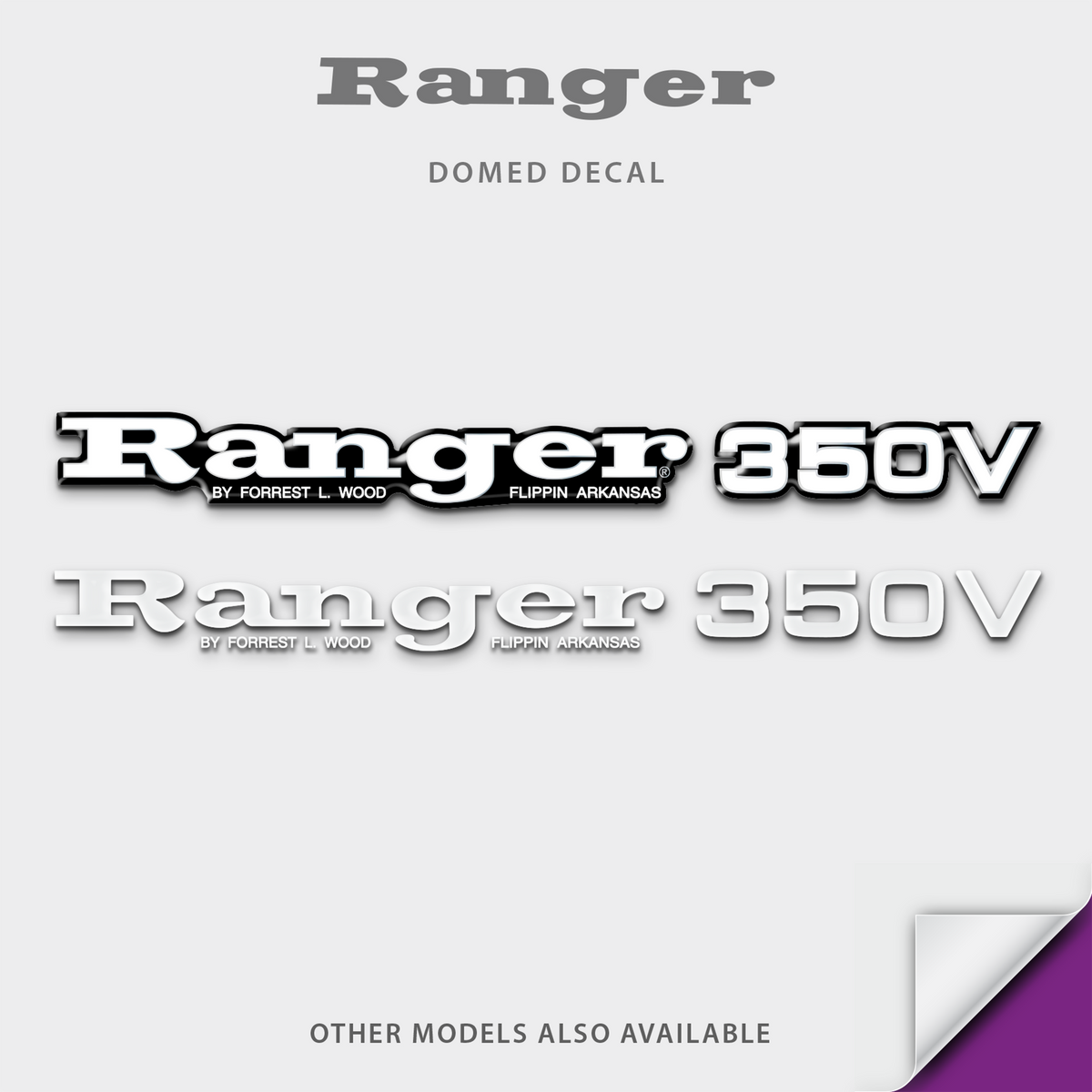 1986-1996 Ranger Boat Model Domed Decal, any number