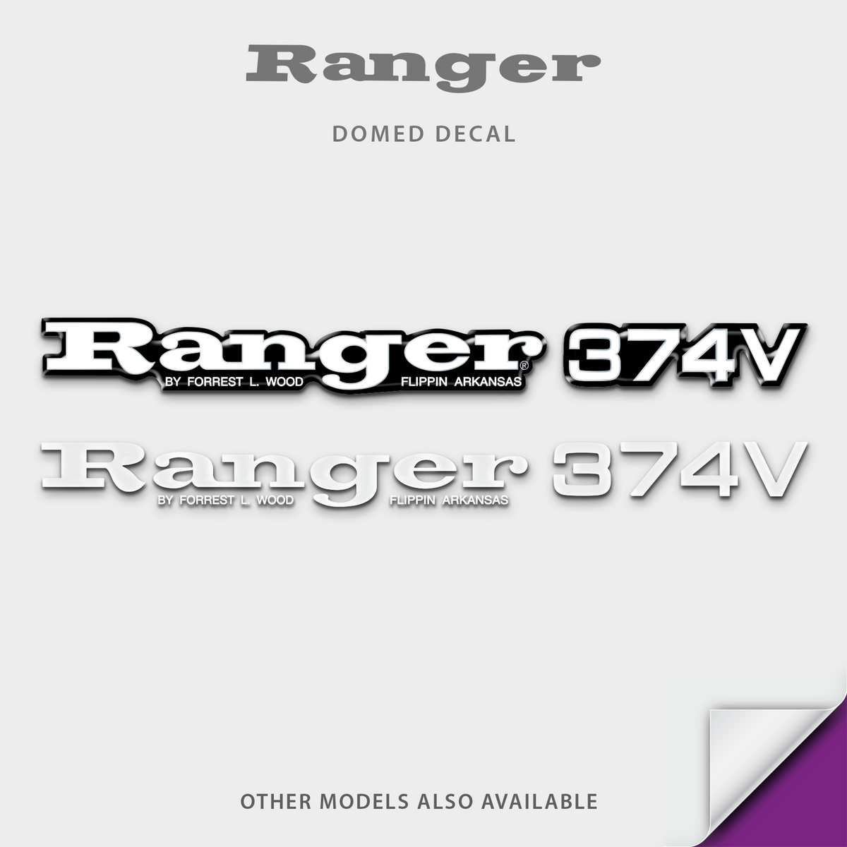 1986-1996 Ranger Boat Model Domed Decal, any number