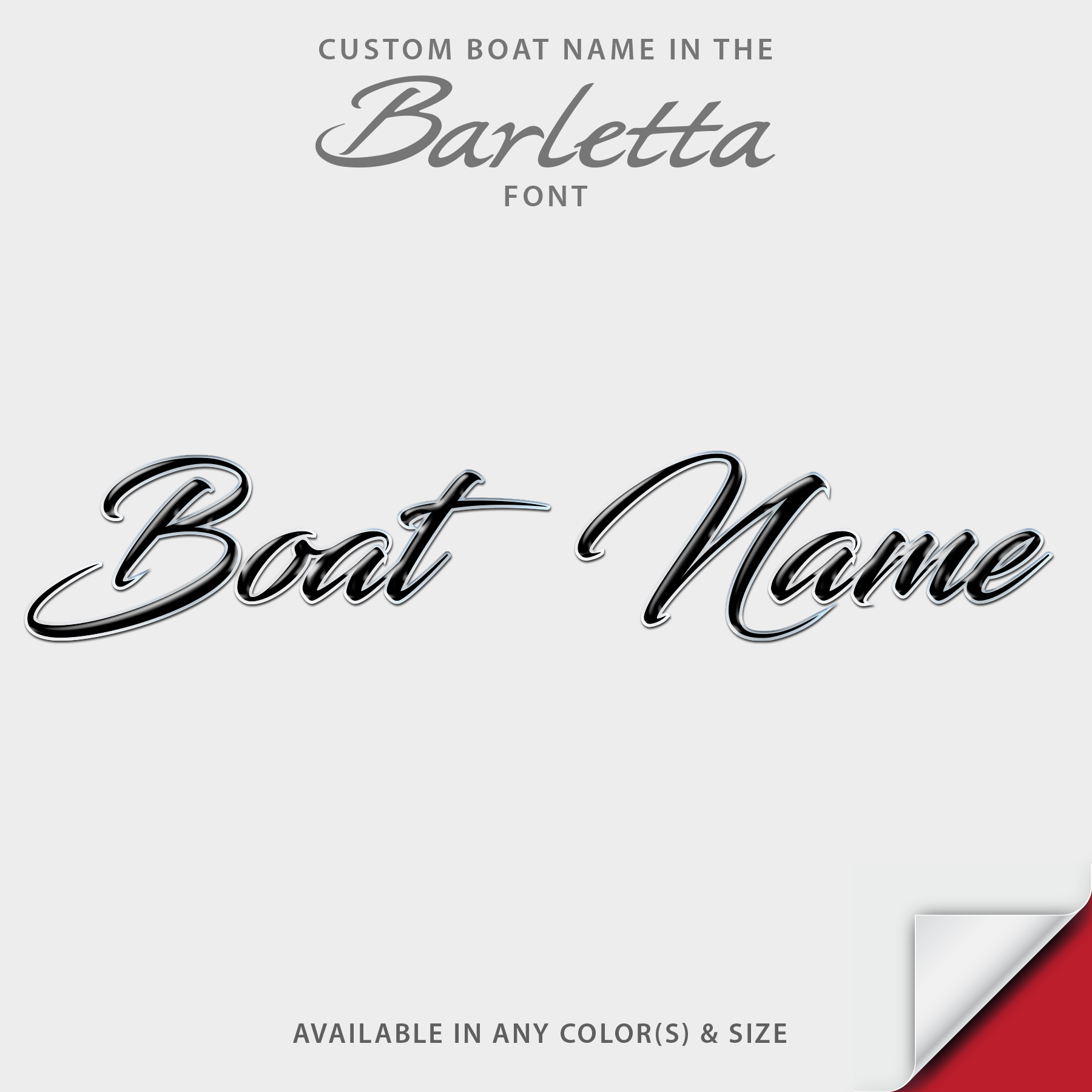 Barletta Script Domed Boat Name