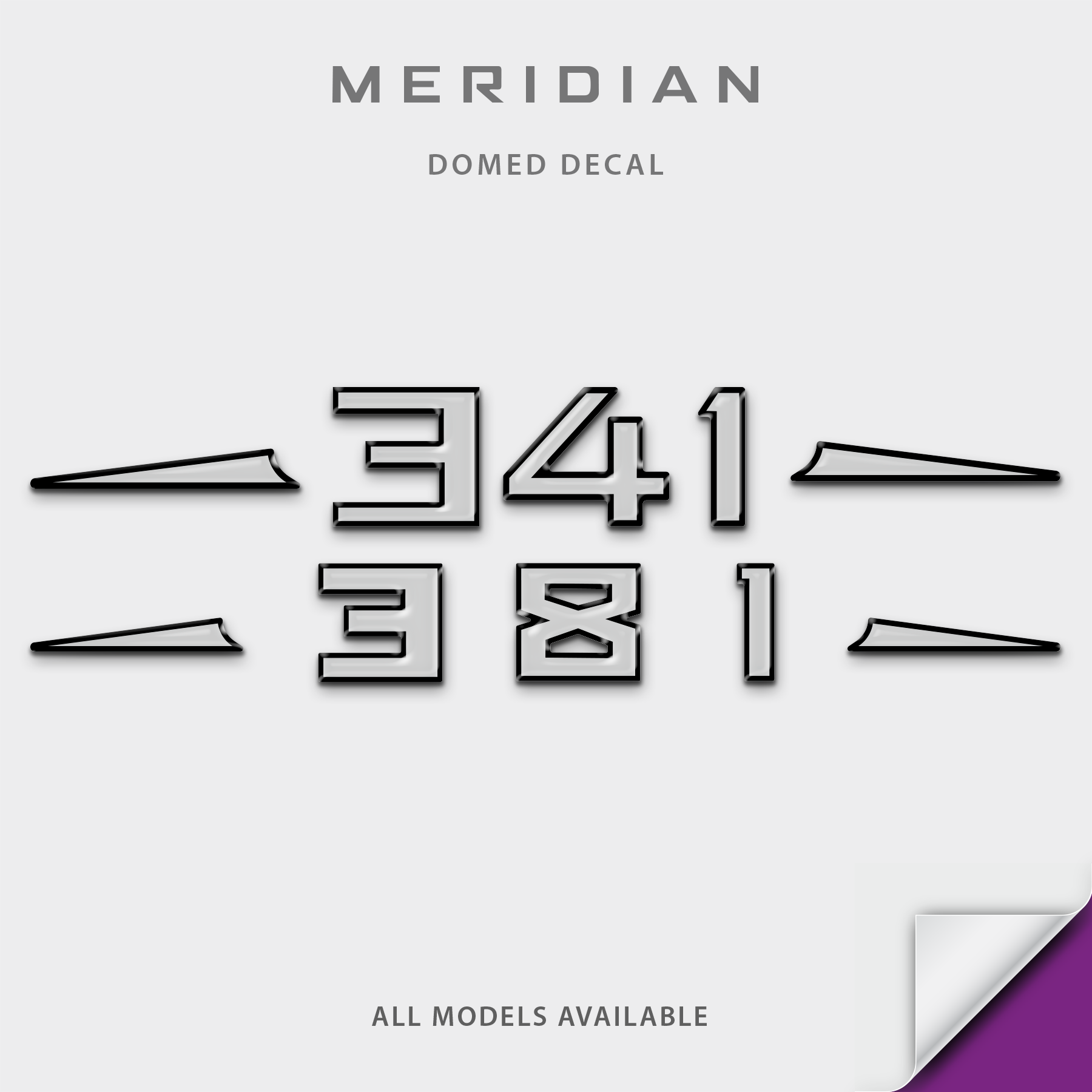 Meridian Model Number Domed Boat Decal