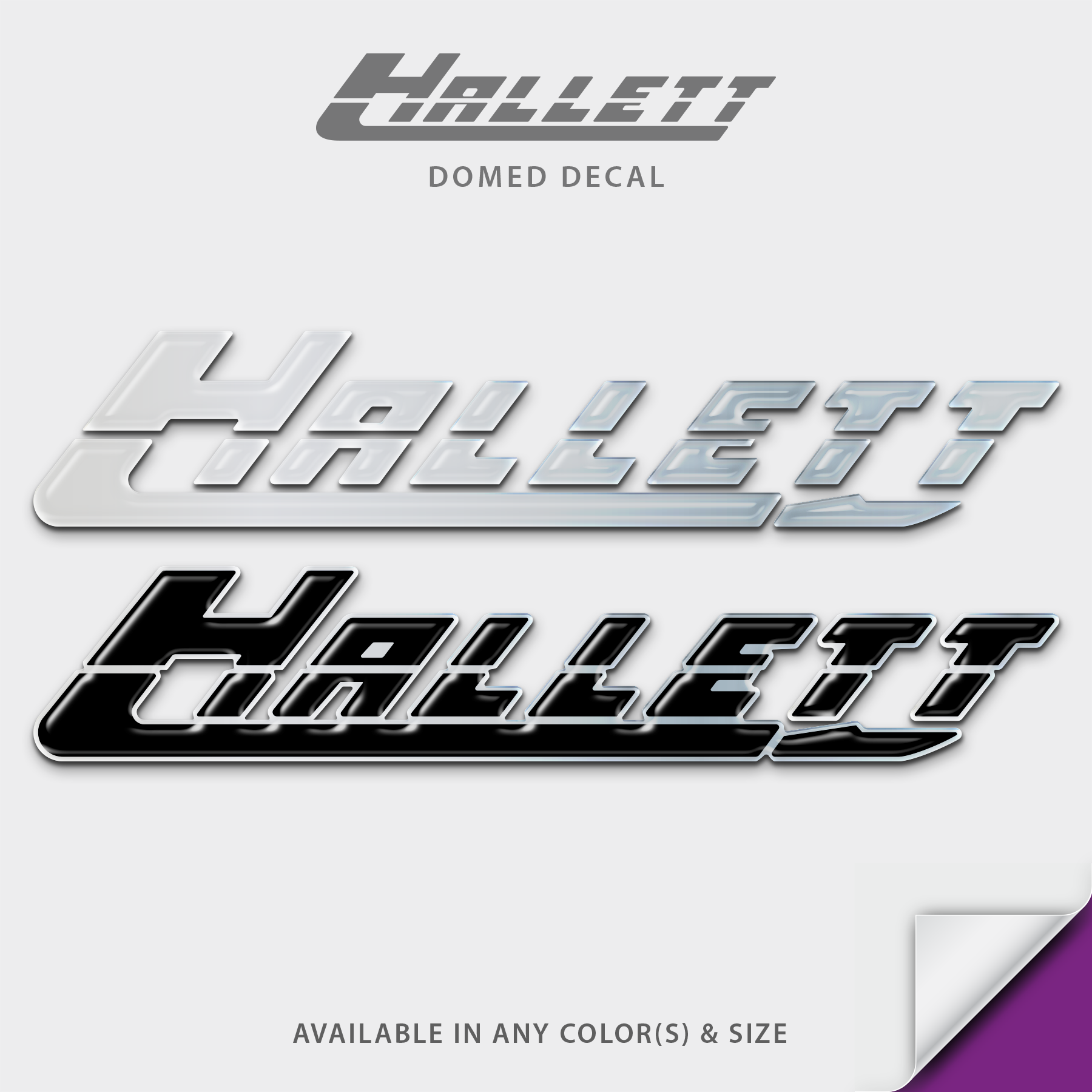 Hallett Domed Boat Decal