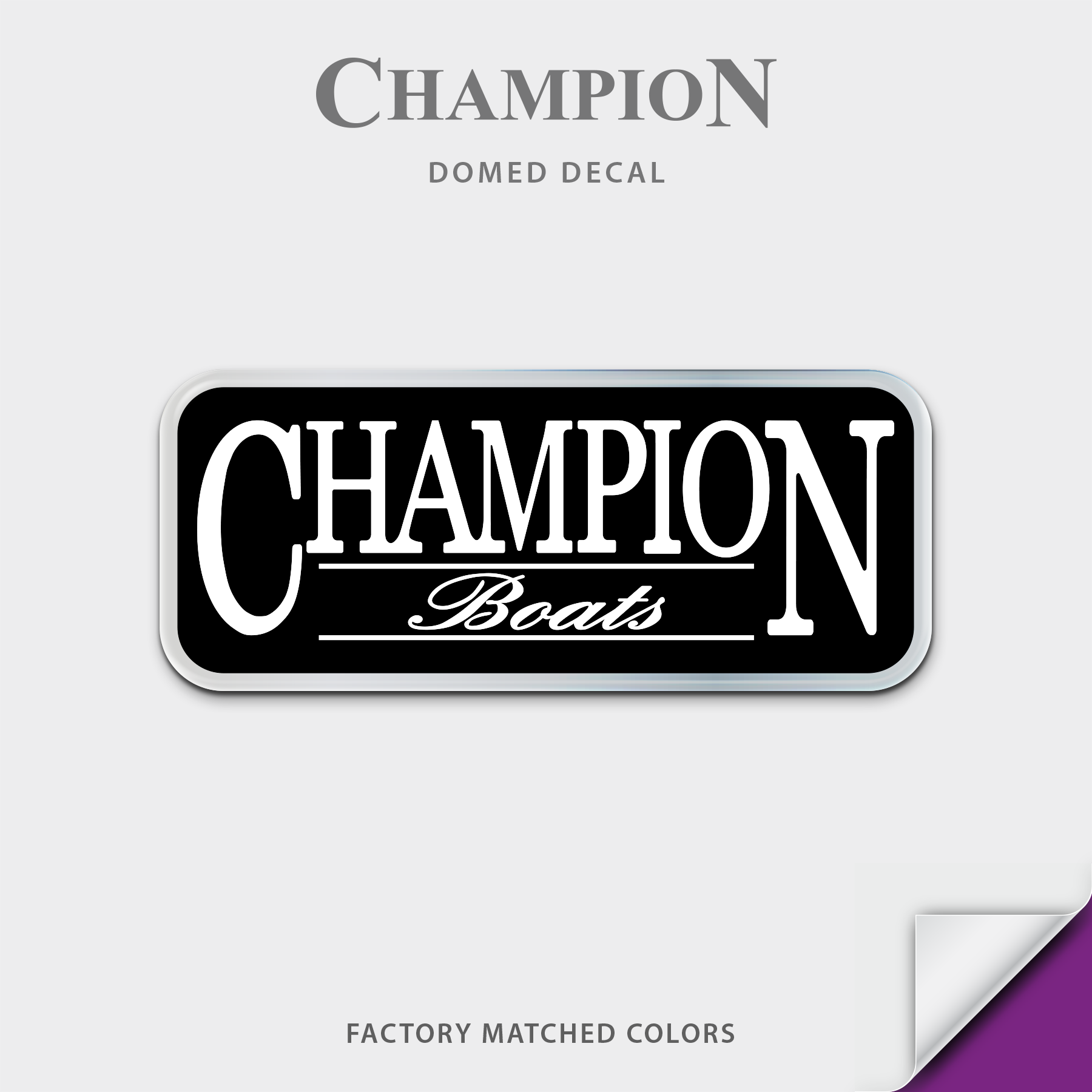 Champion Boats Glove Box Domed Boat Decal