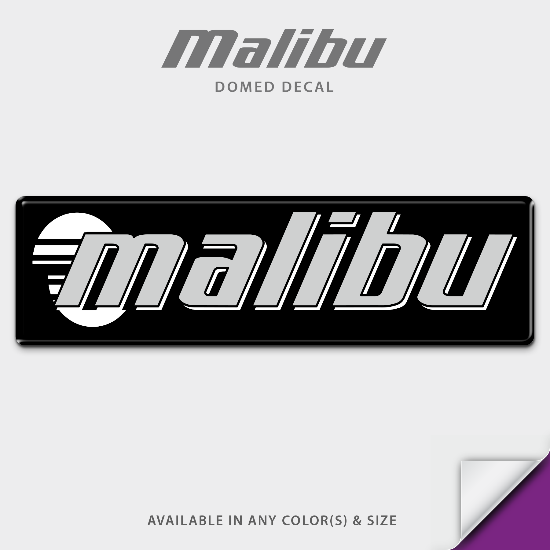 1998 Domed Malibu Rub Rail Domed Boat Decal