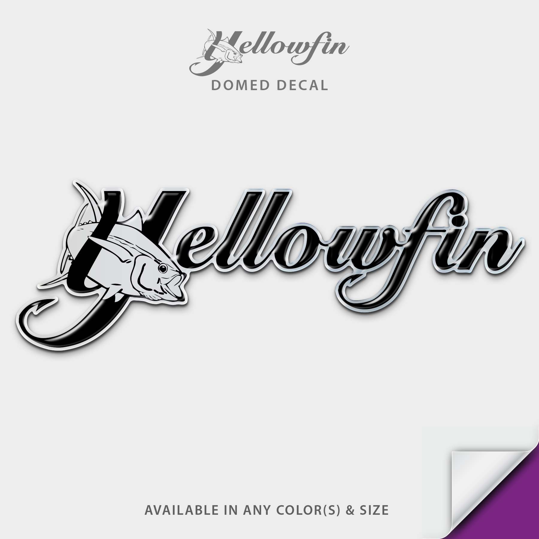 Yellowfin Domed Boat Decal
