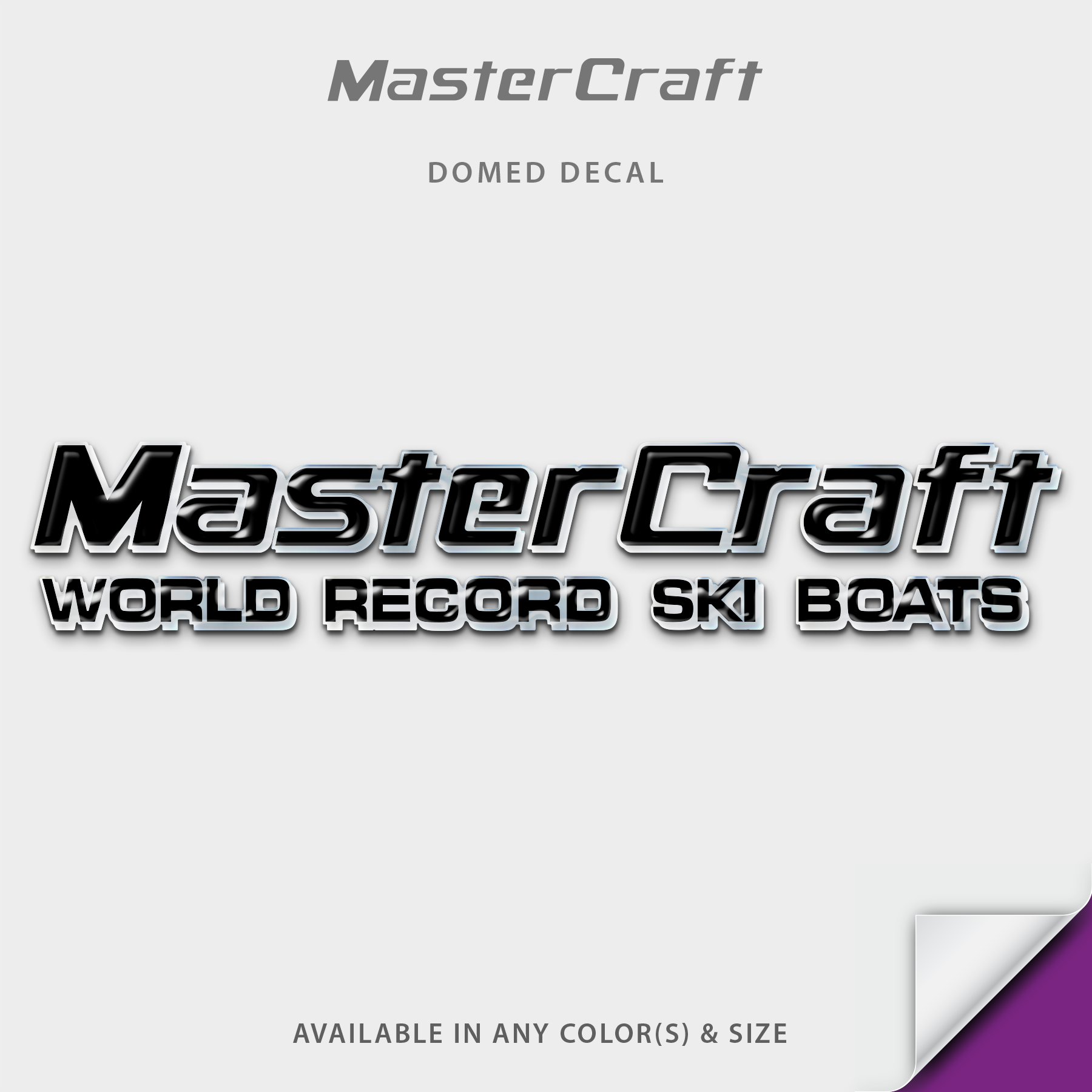 MasterCraft World Record Ski Boats Domed Boat Transom Decal