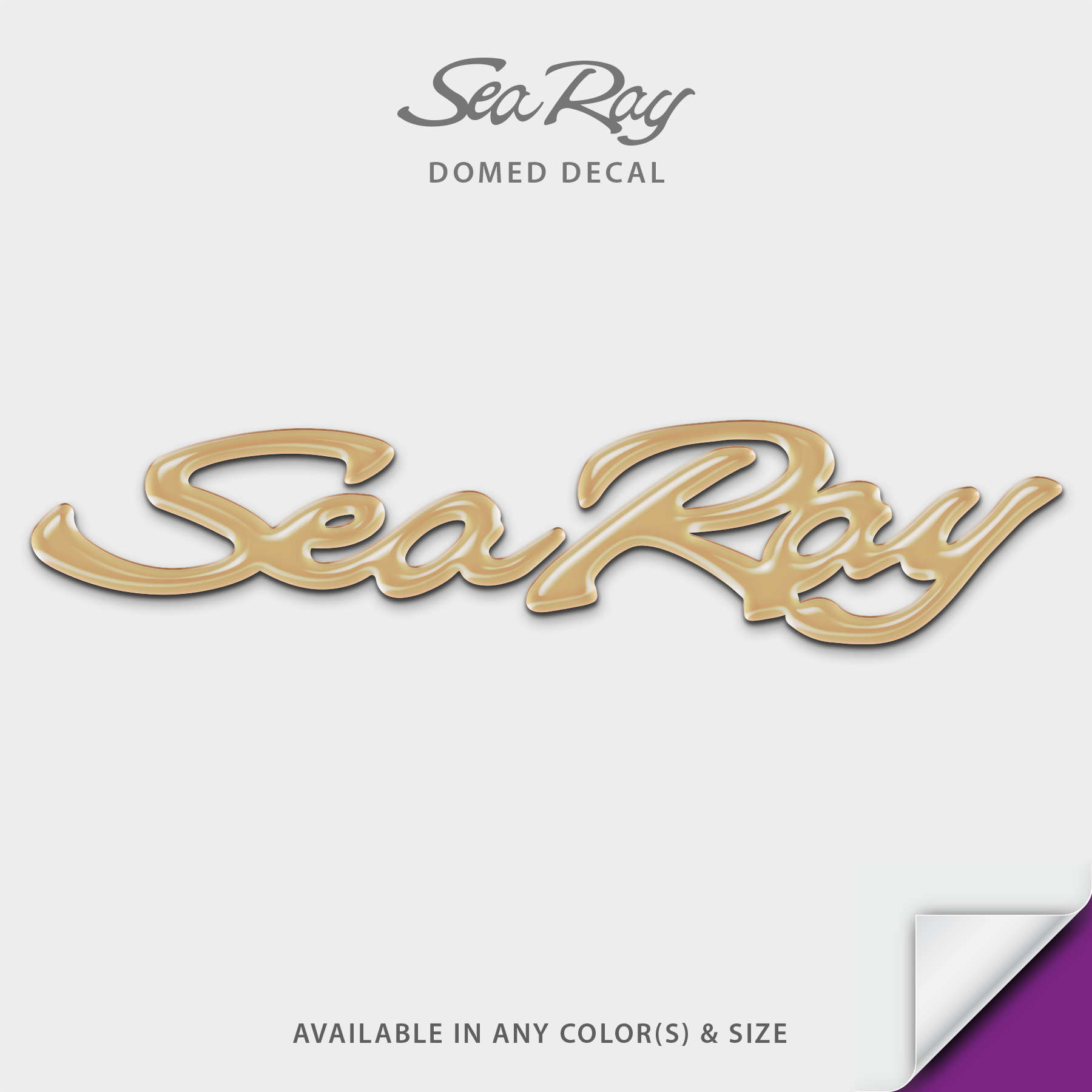 Sea Ray Script Logo Domed Decal
