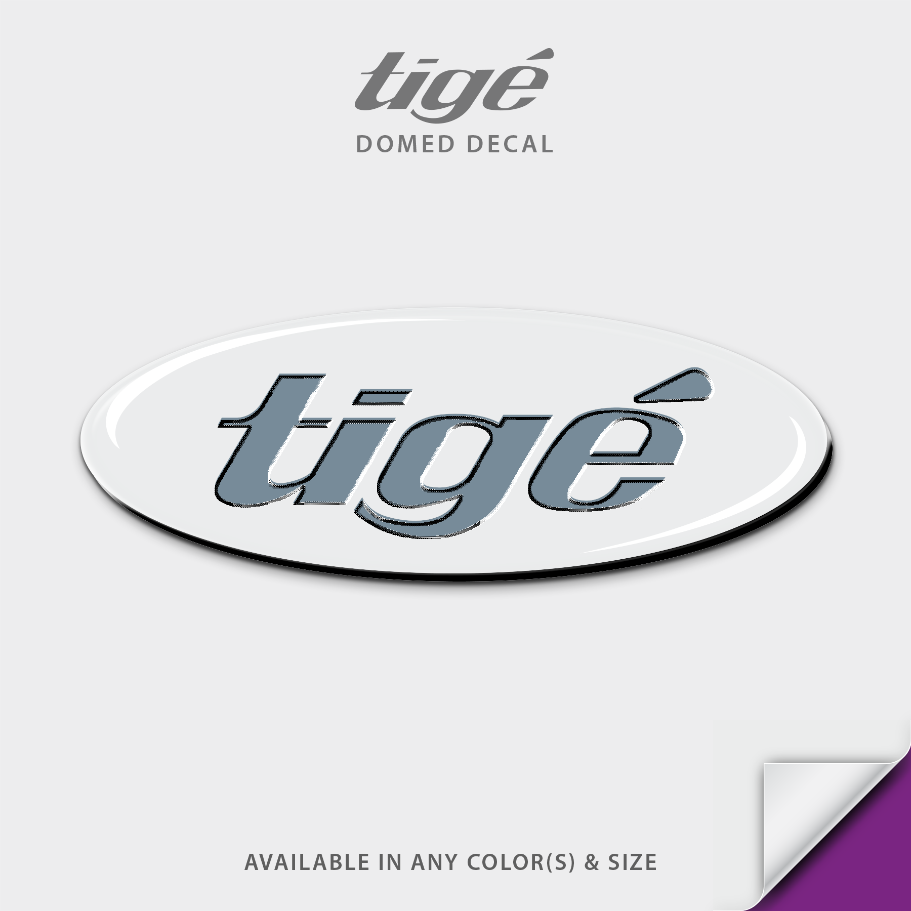 Tige Side Hull Oval Domed Boat Decal