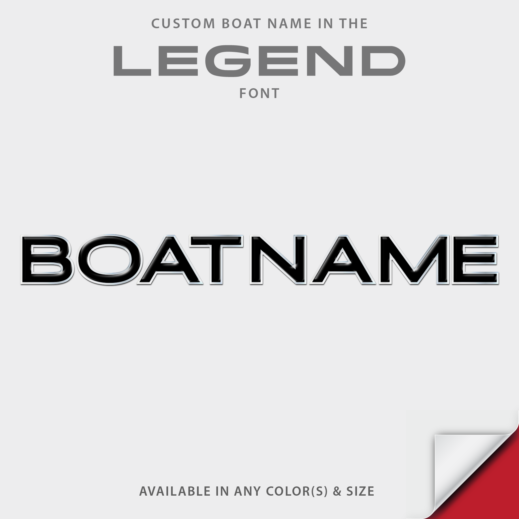 Legend Boats Domed Boat Name