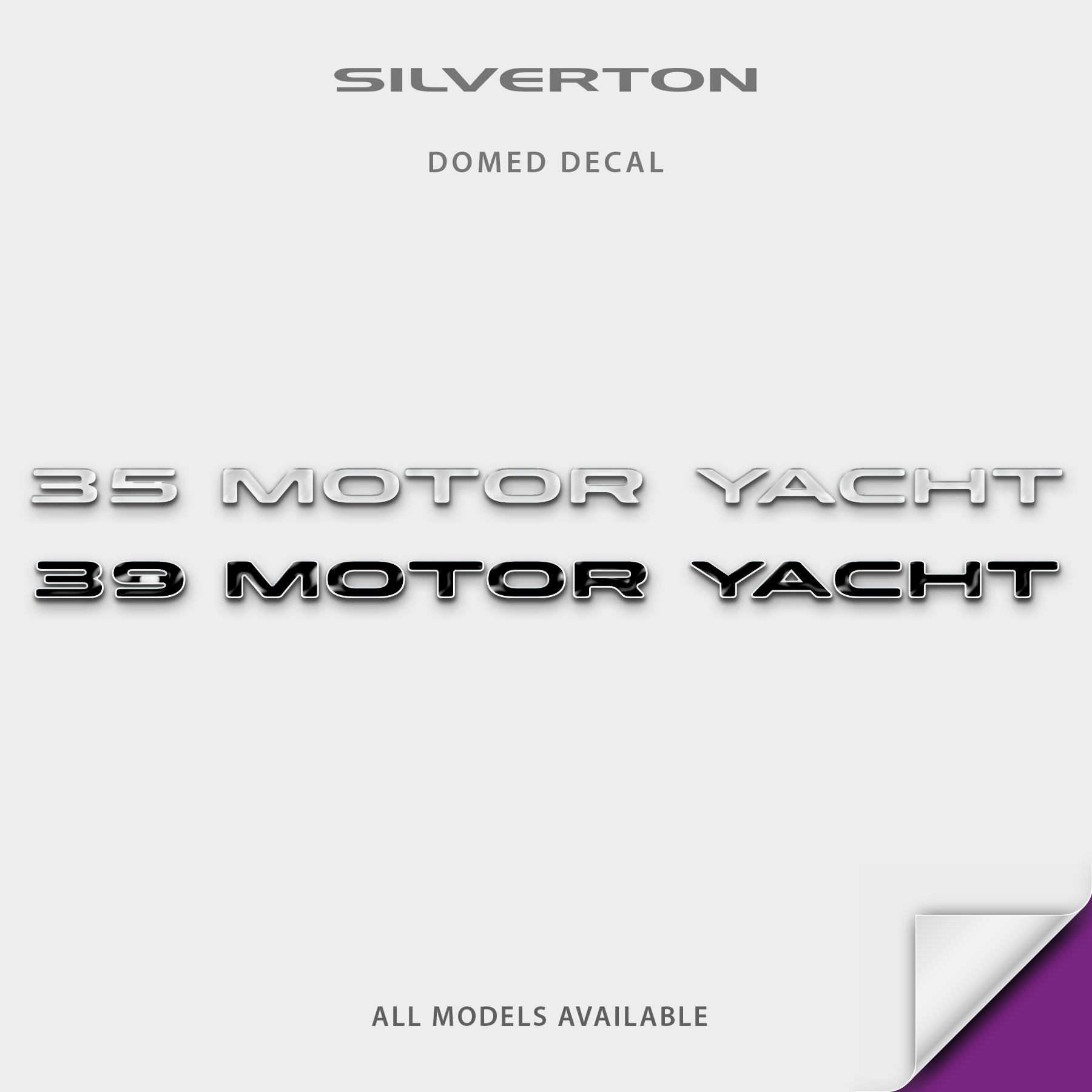 Silverton Yachts Model Name Domed Boat Decal