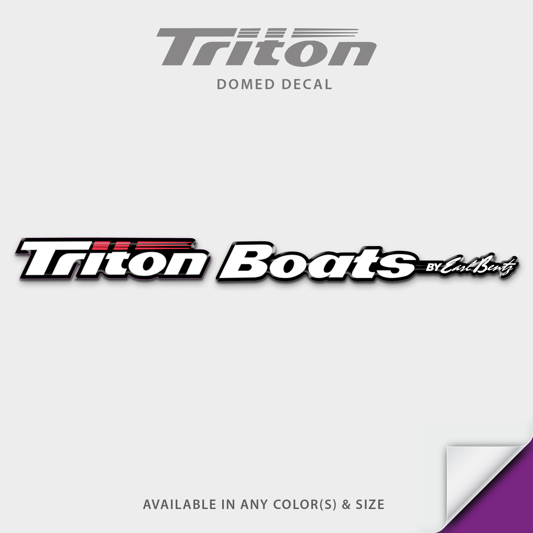 Triton Boats Domed Trailer Decal
