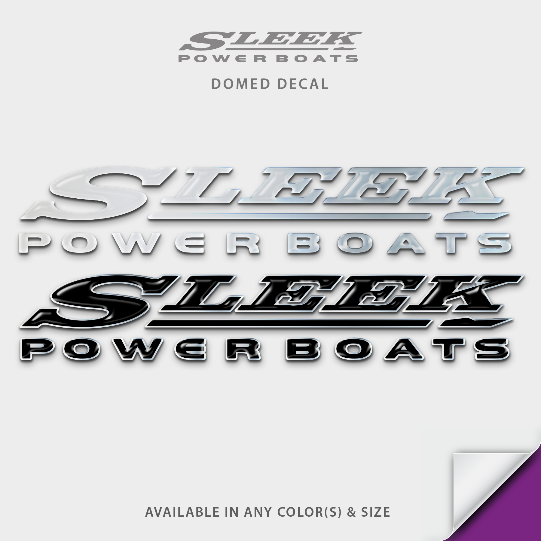 Sleekcraft Sleek Powerboats Domed Accessory Decal
